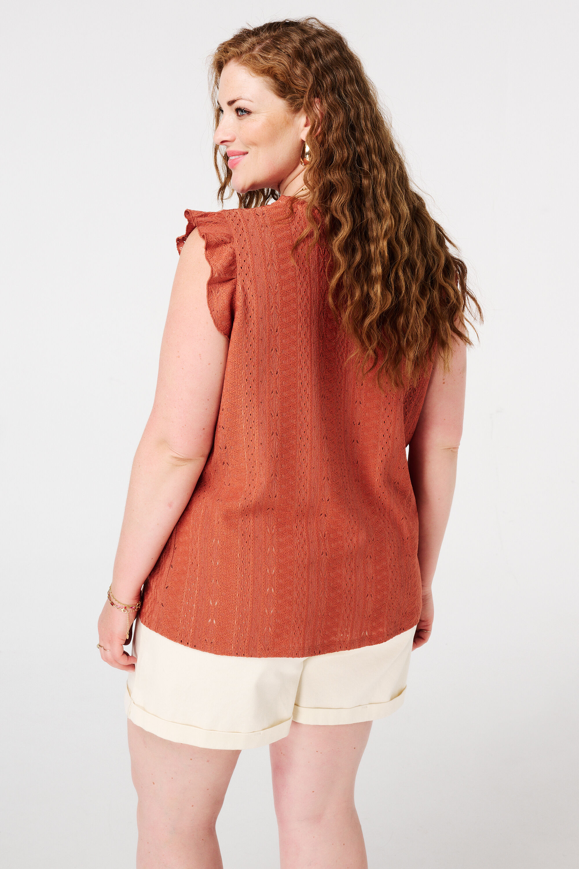 Broderie top met ruffle image number 3