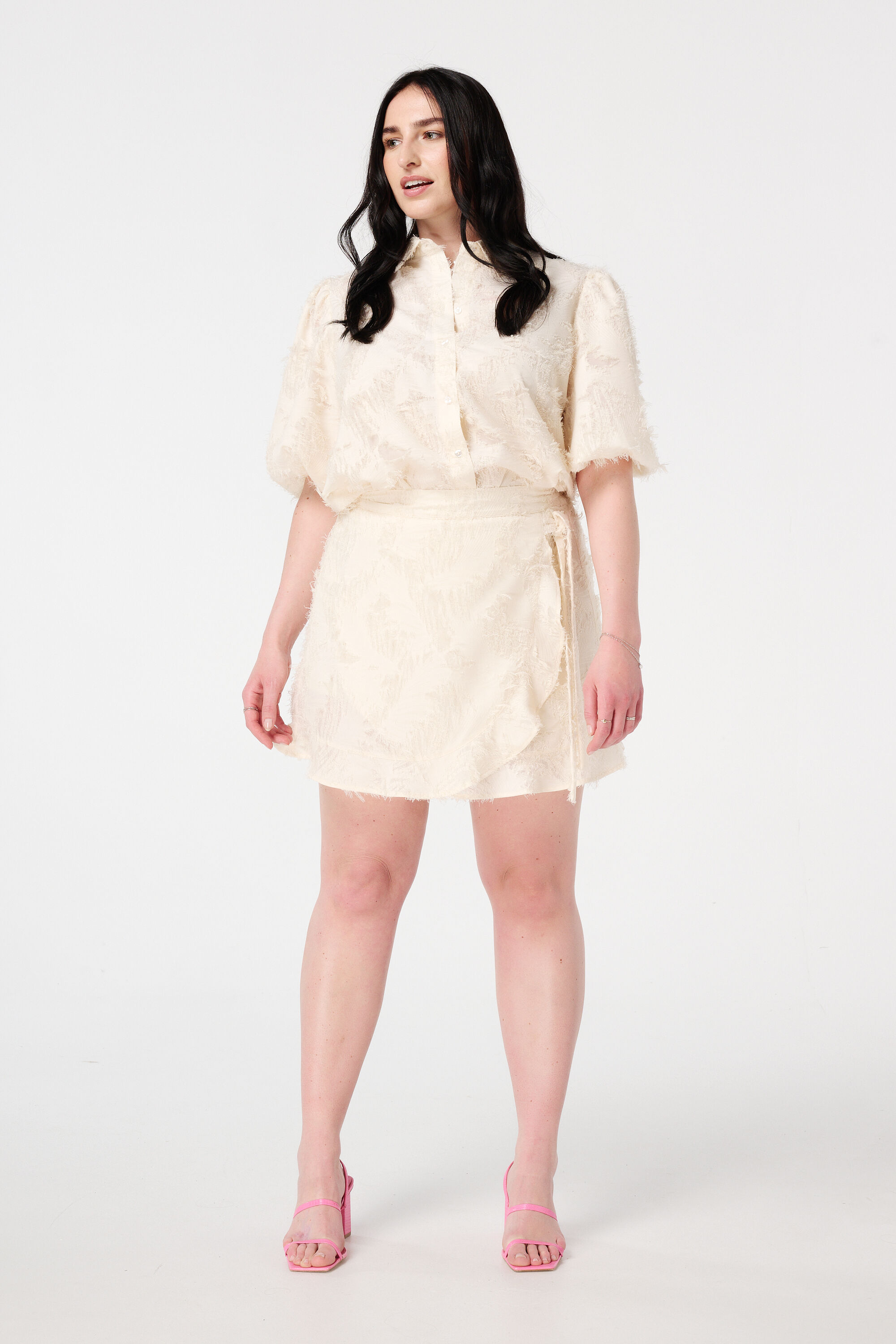 Blouse met structuur en ballonmouwen image number 5