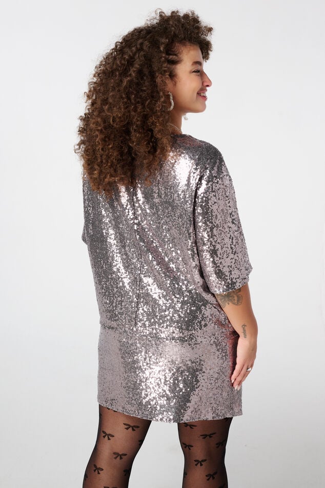 Pailletten top met korte mouwen image number 3