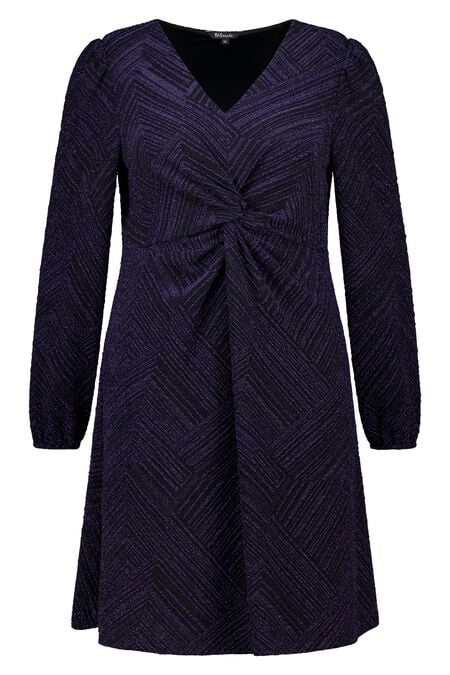 Lurex jurk met knoopdetail Lurex jurk met knoopdetail