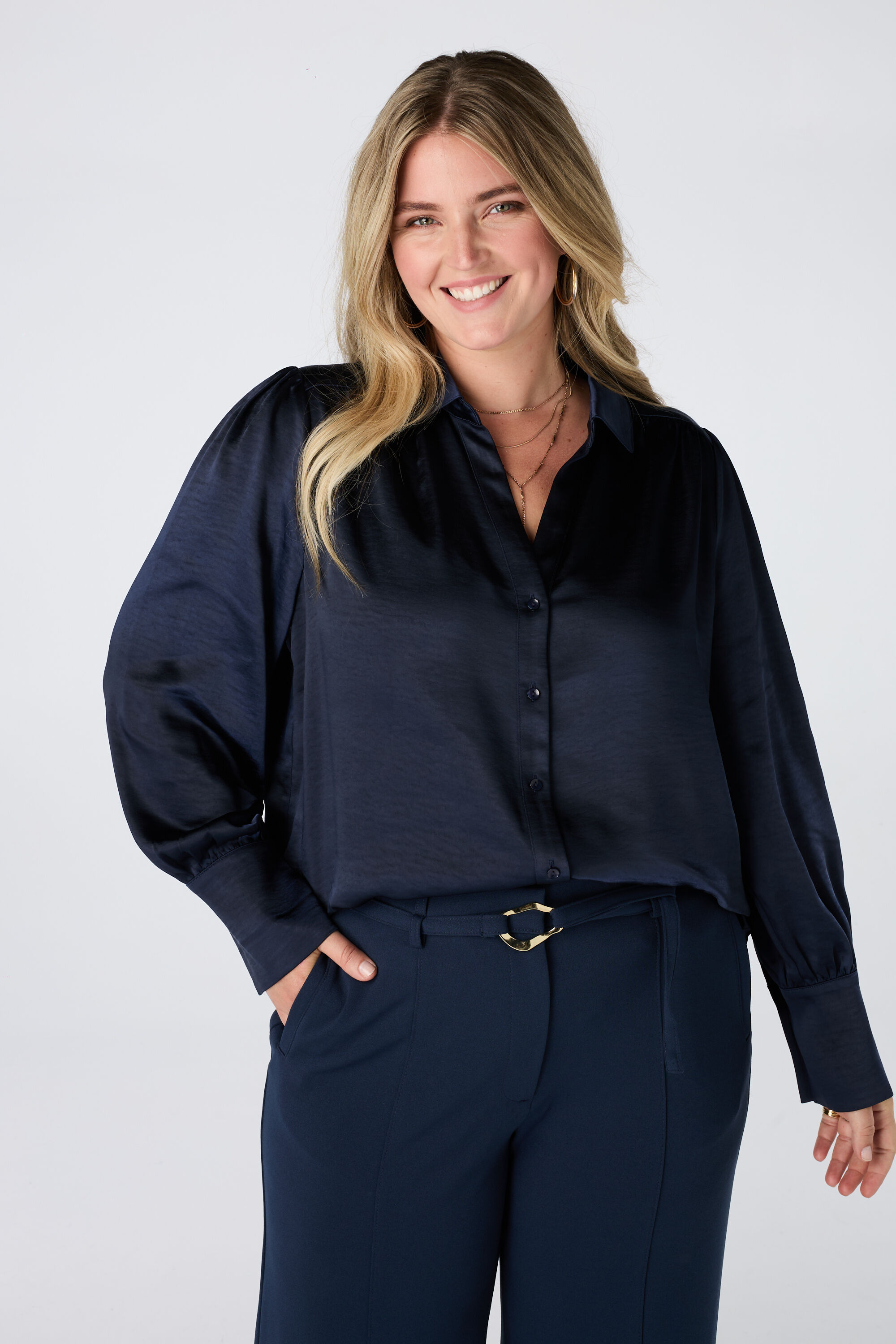 Blouse met satijnlook