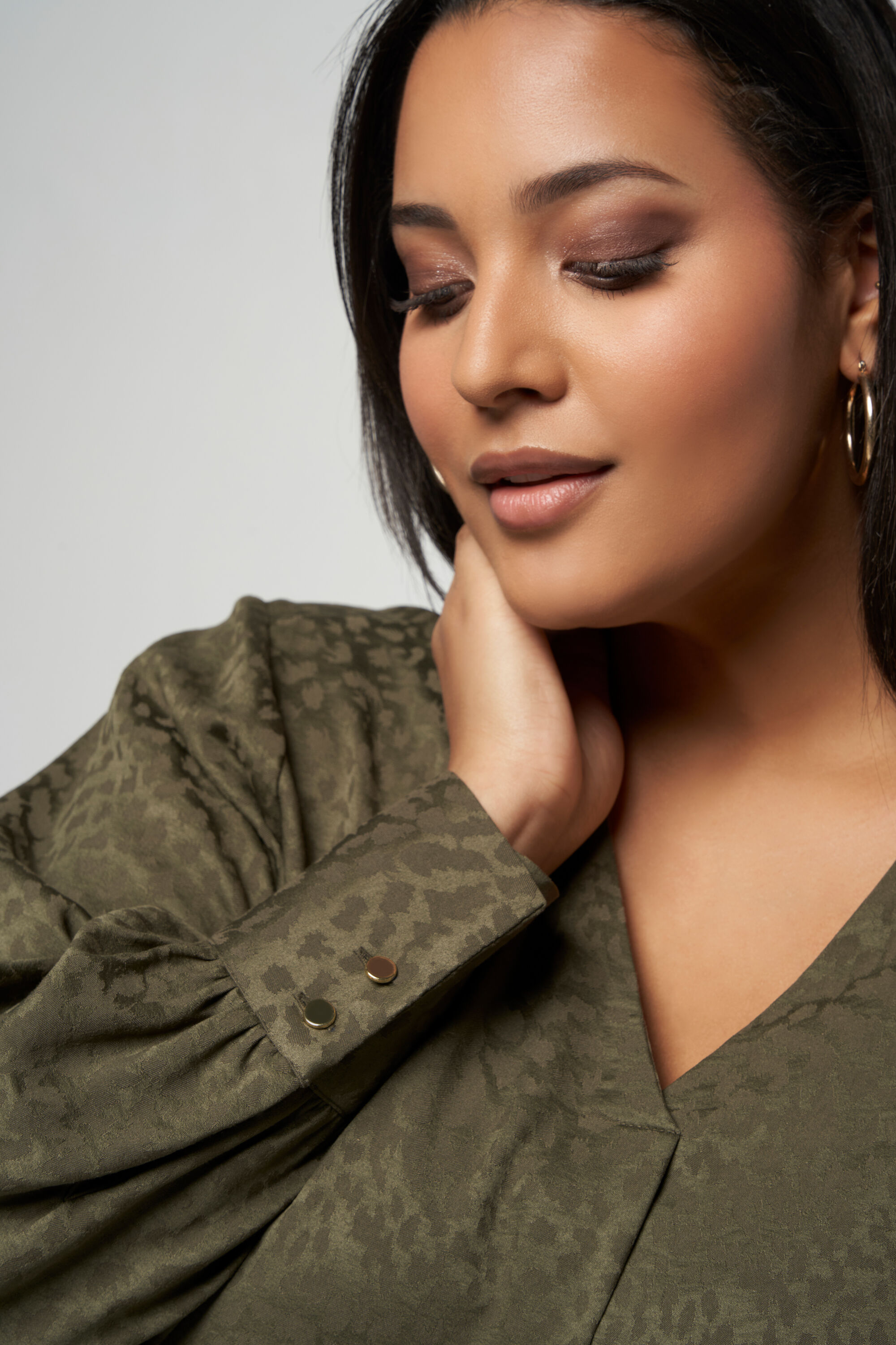 Satijnen blouse met print image number 4