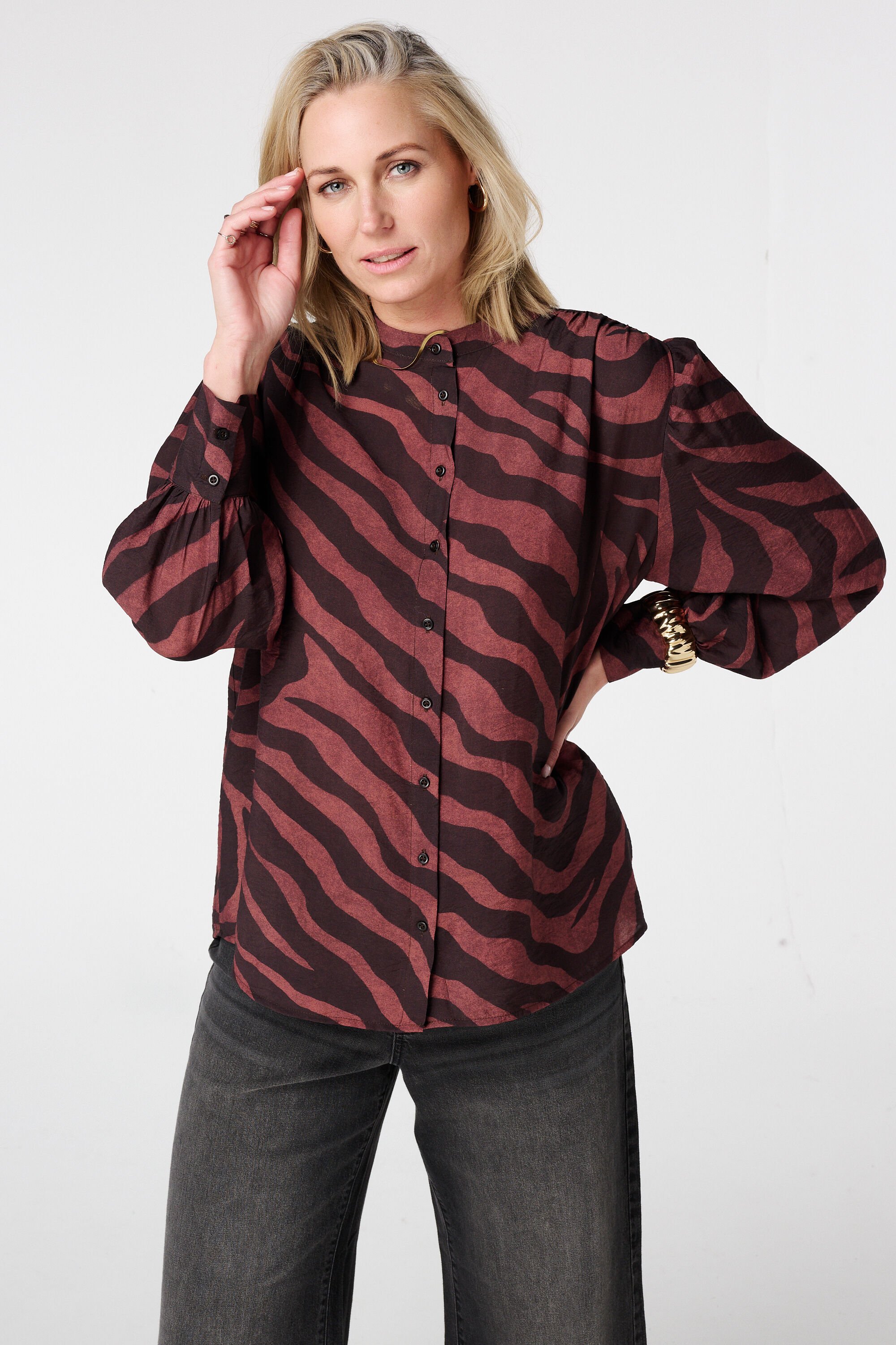 Blouse met dierenprint