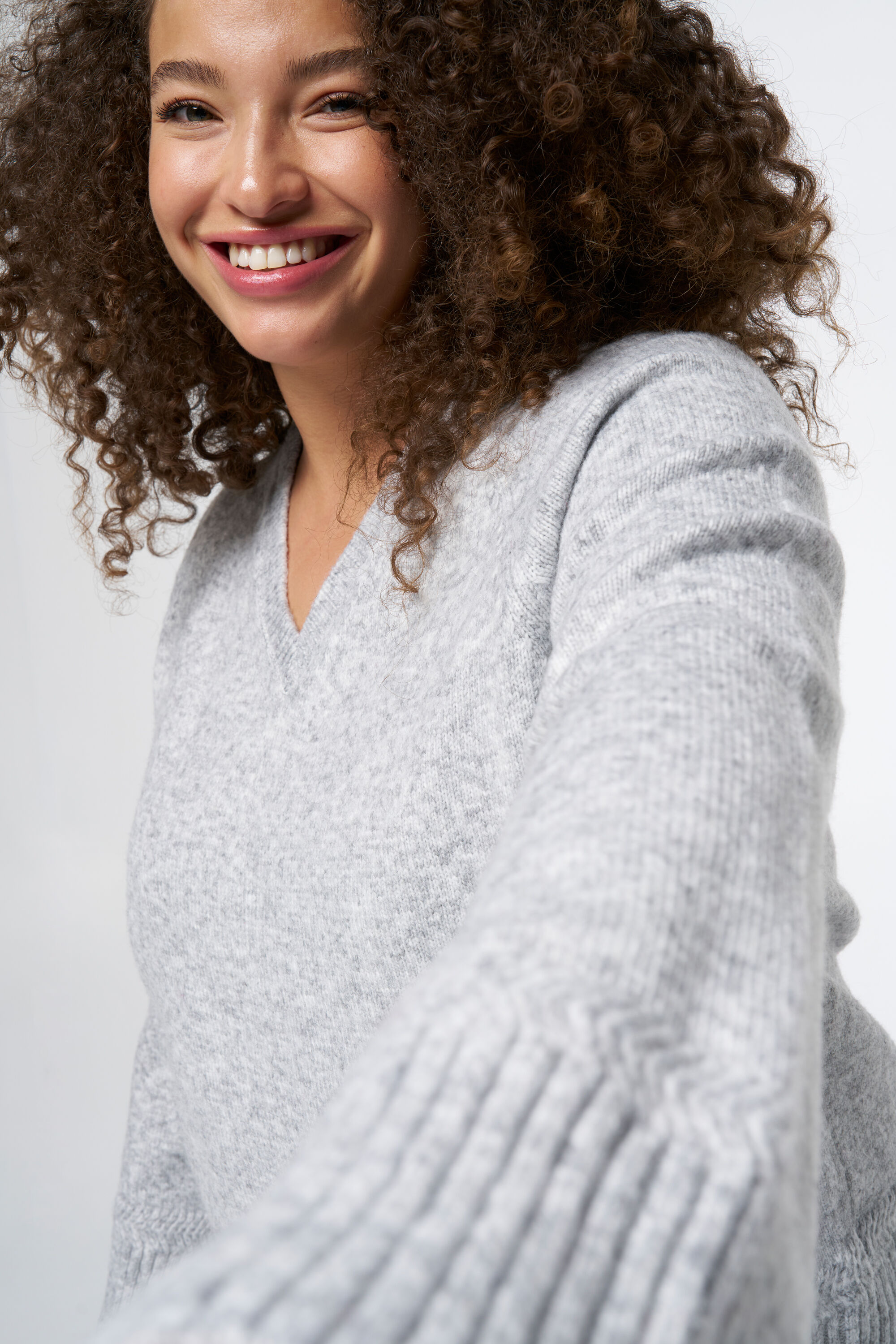 Gebreide trui met V-hals image number 4