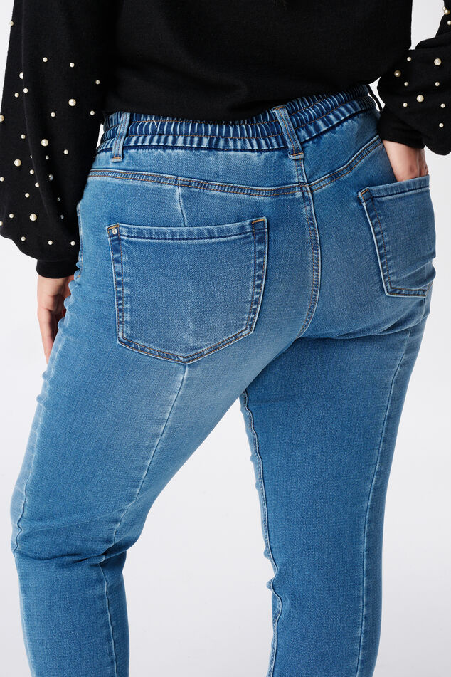 Denim jogger broek image number 5