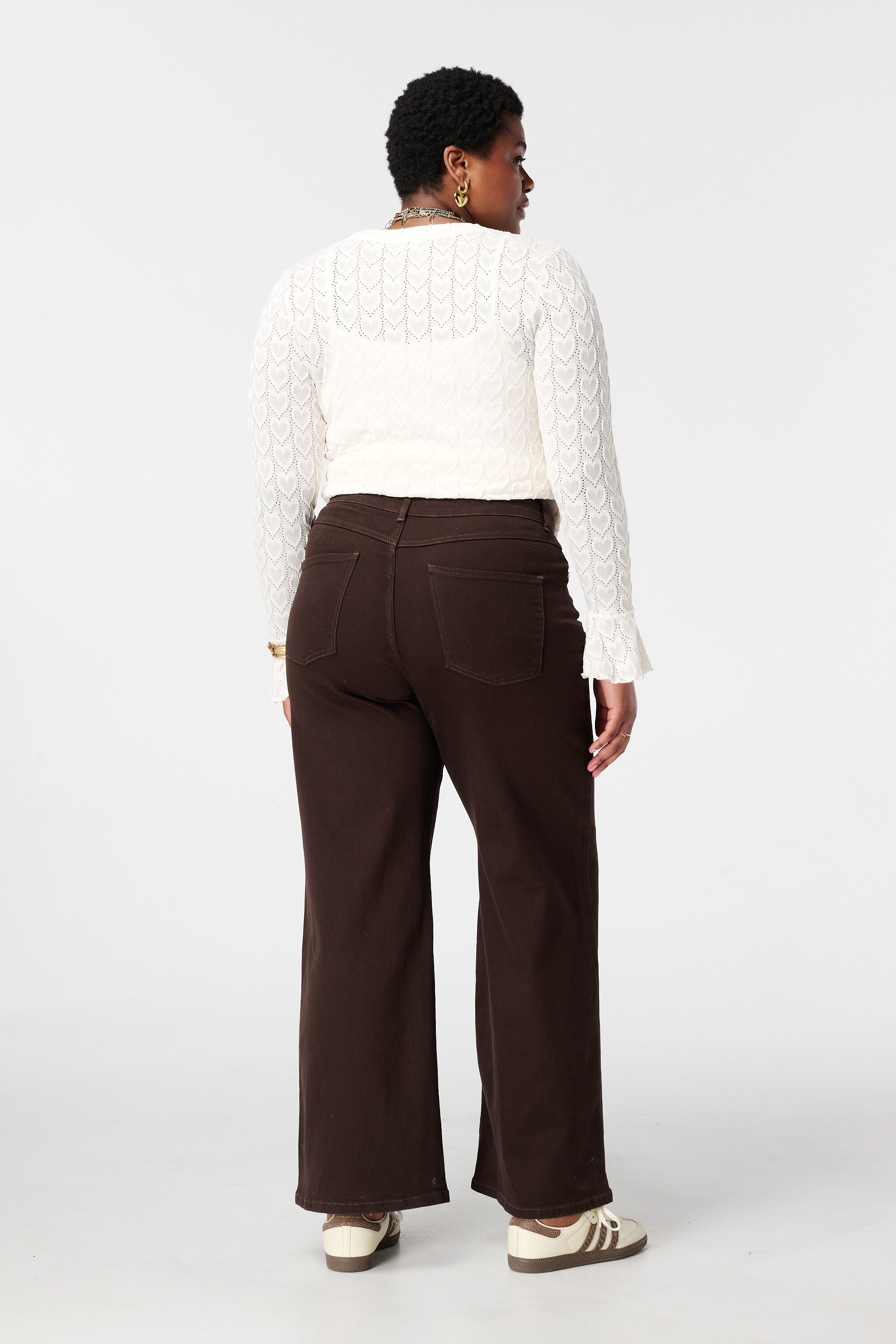 Wide leg jeans met hoge taille image number 3