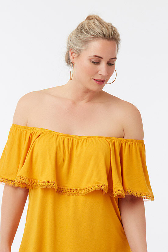 Off-shoulder top met volant image number 3