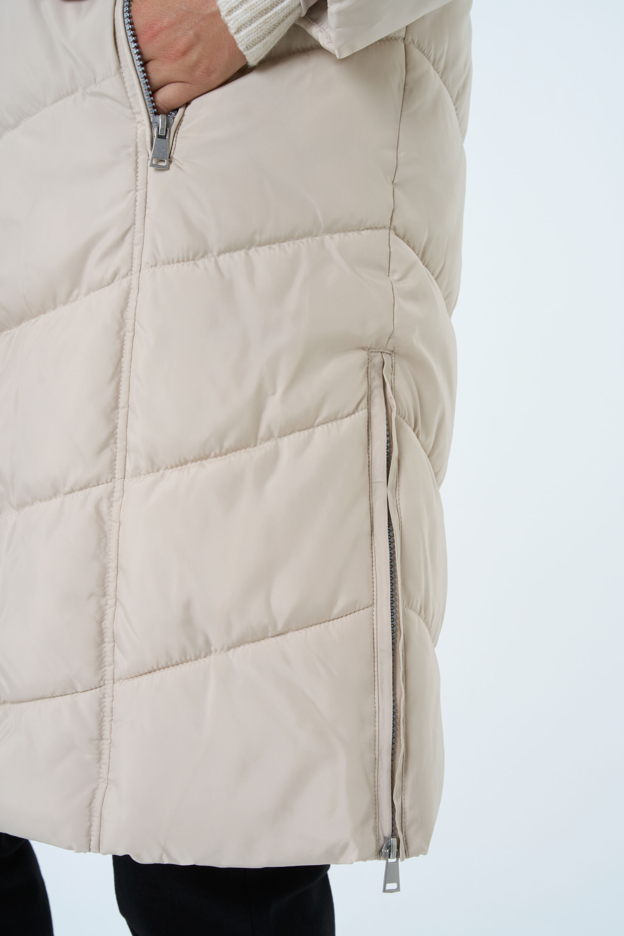 Lange gewatteerde jas image number 5