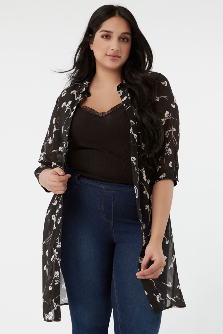 Transparante blouse met print image number 5