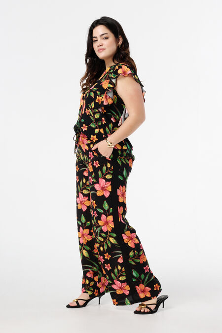 Broek met tropische print Broek met tropische print