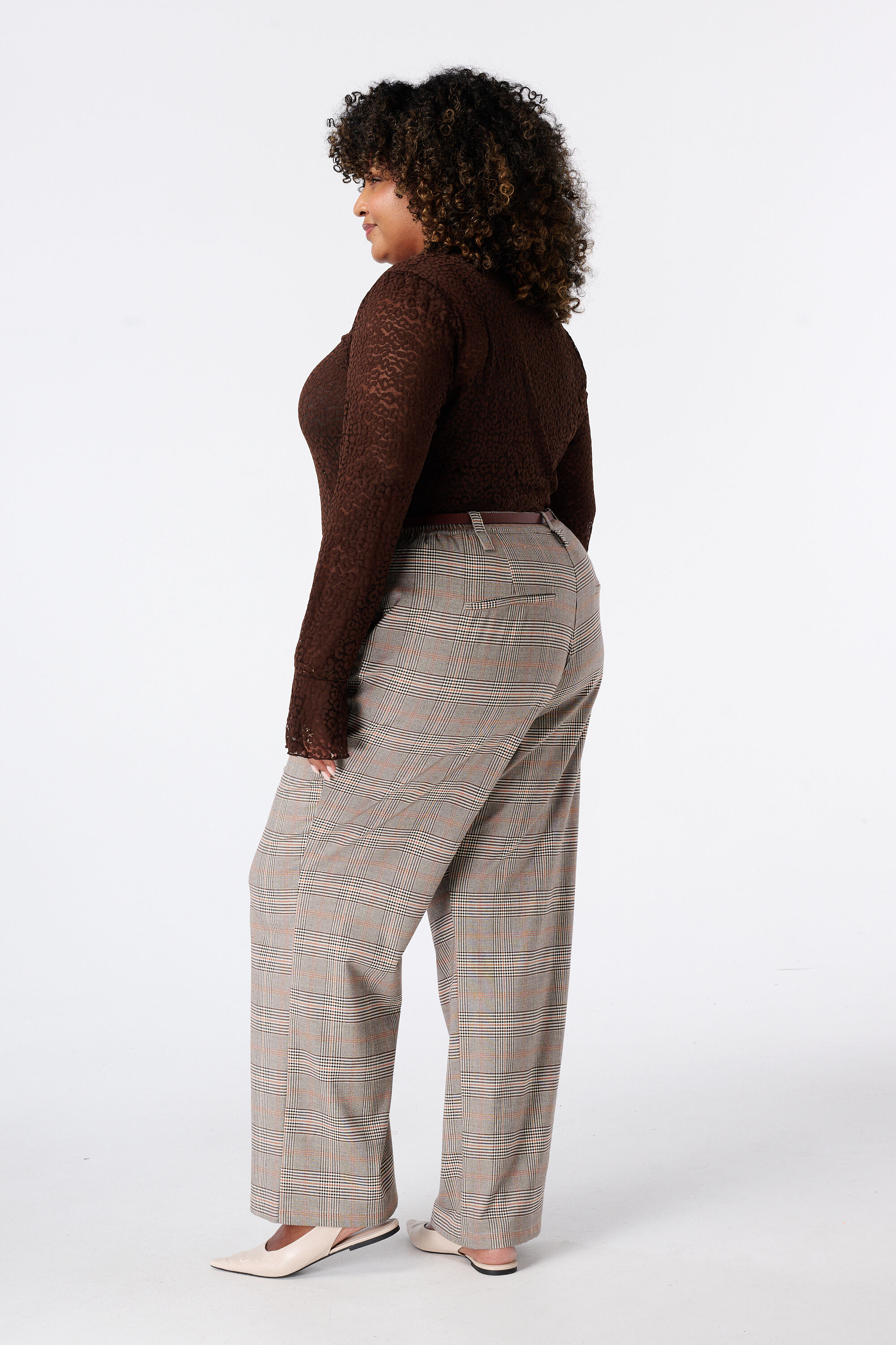 Geruite broek met ceintuur image number 3