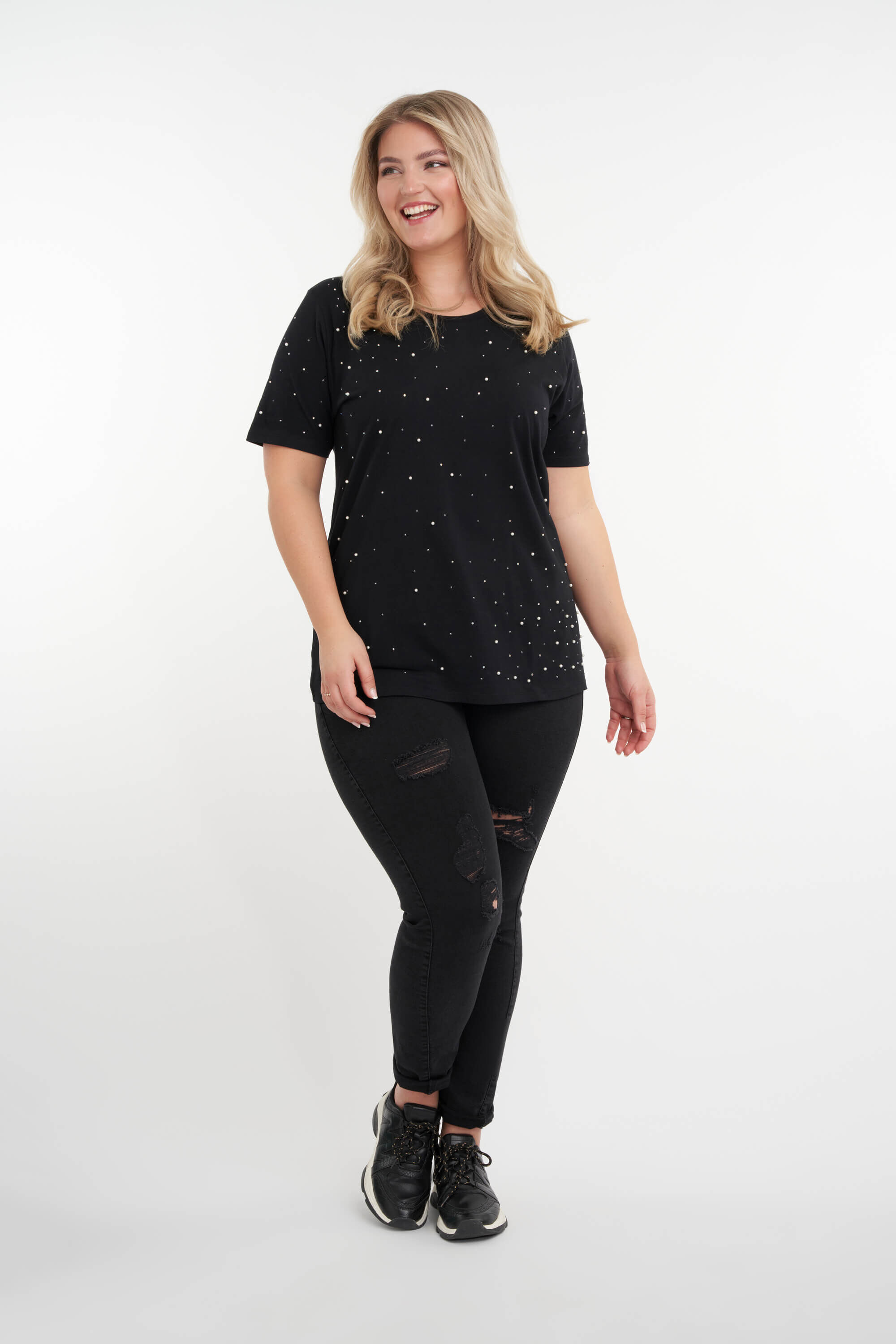 T-shirt met strass steentjes  image number 5