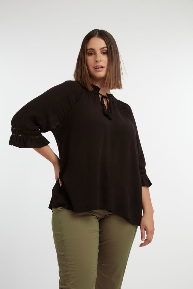 Blouse met opengewerkte details image number 0