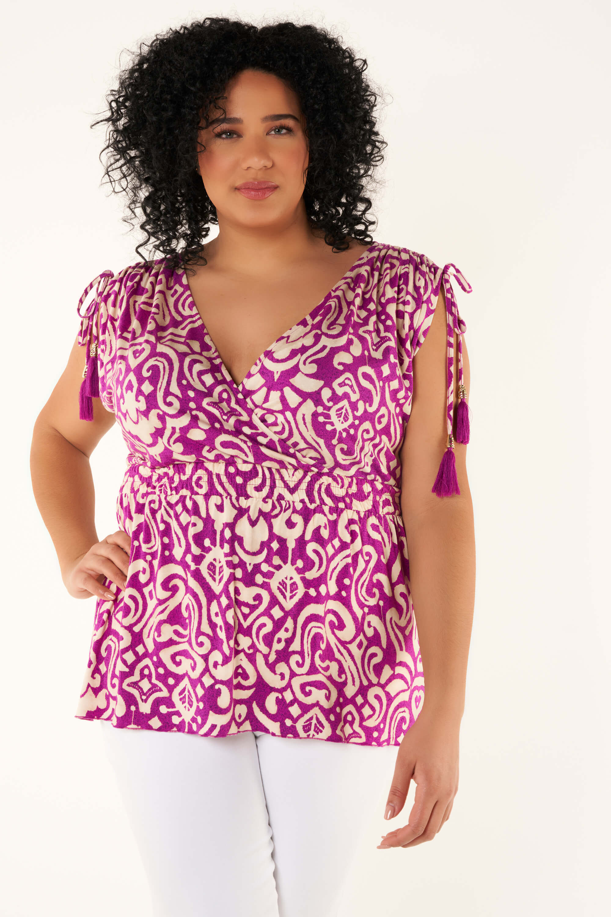 Dames top met print Multi Green MS Mode