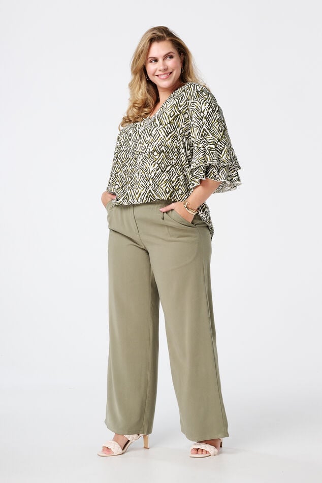 Wijde broek met elastische tailleband image number 0