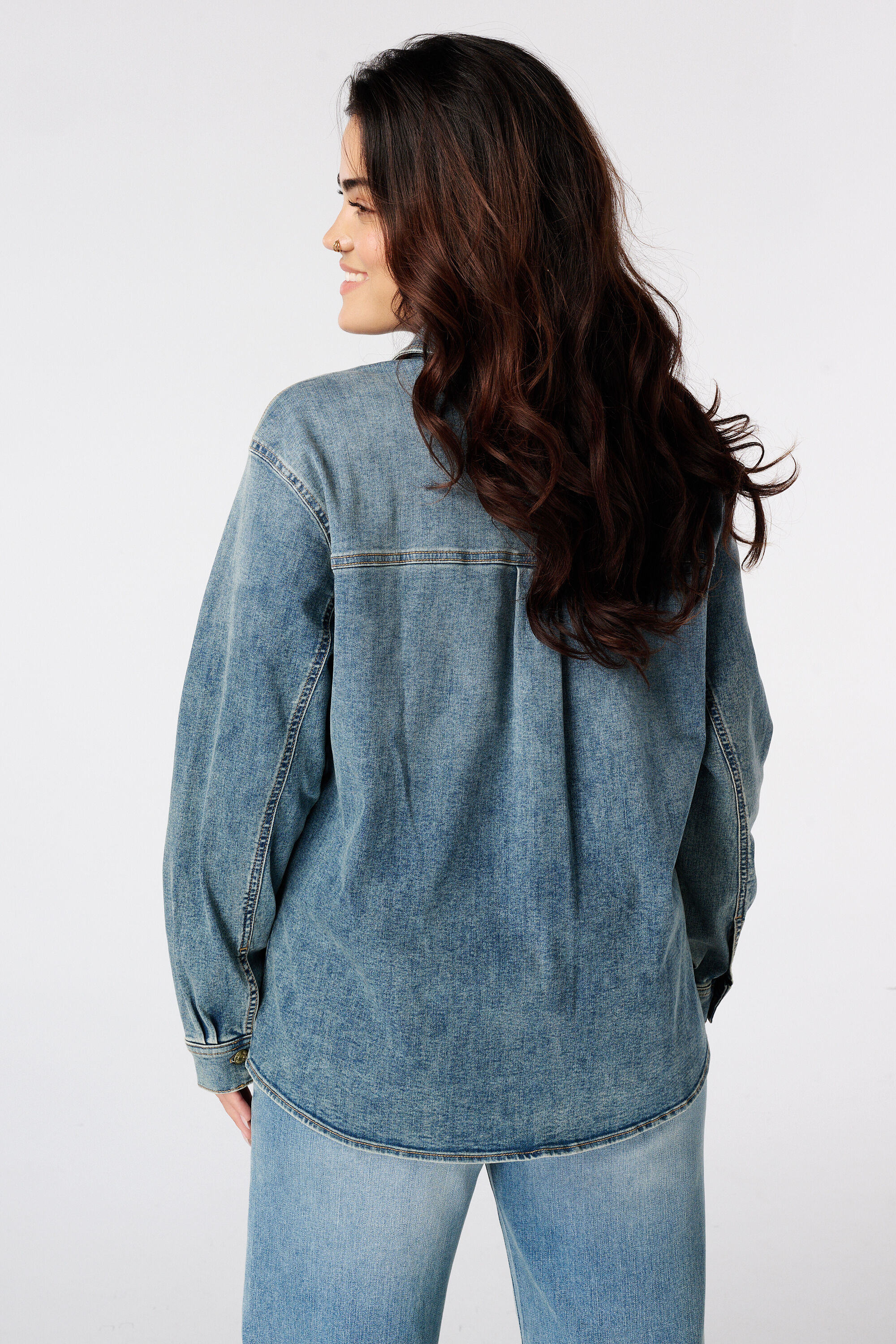 Denim blouse image number 3