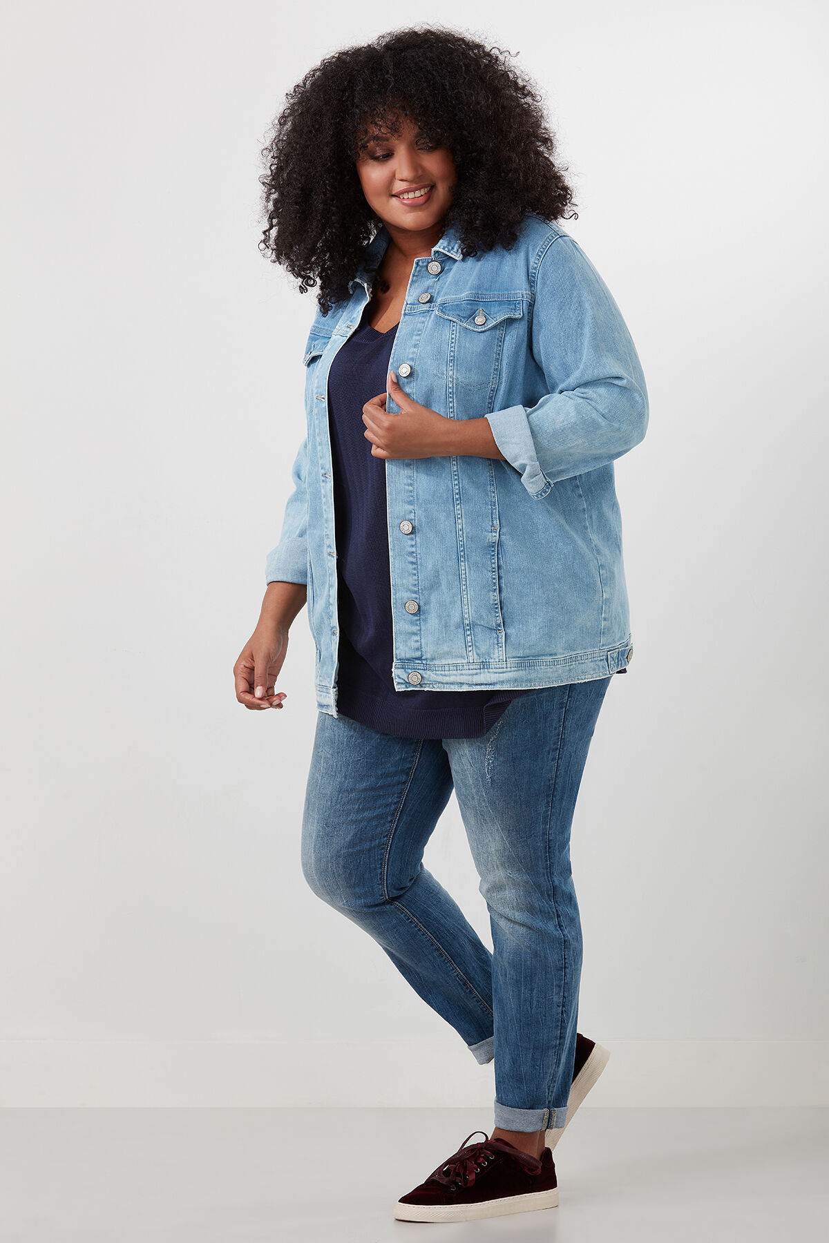 Oversized spijkerjack best sale