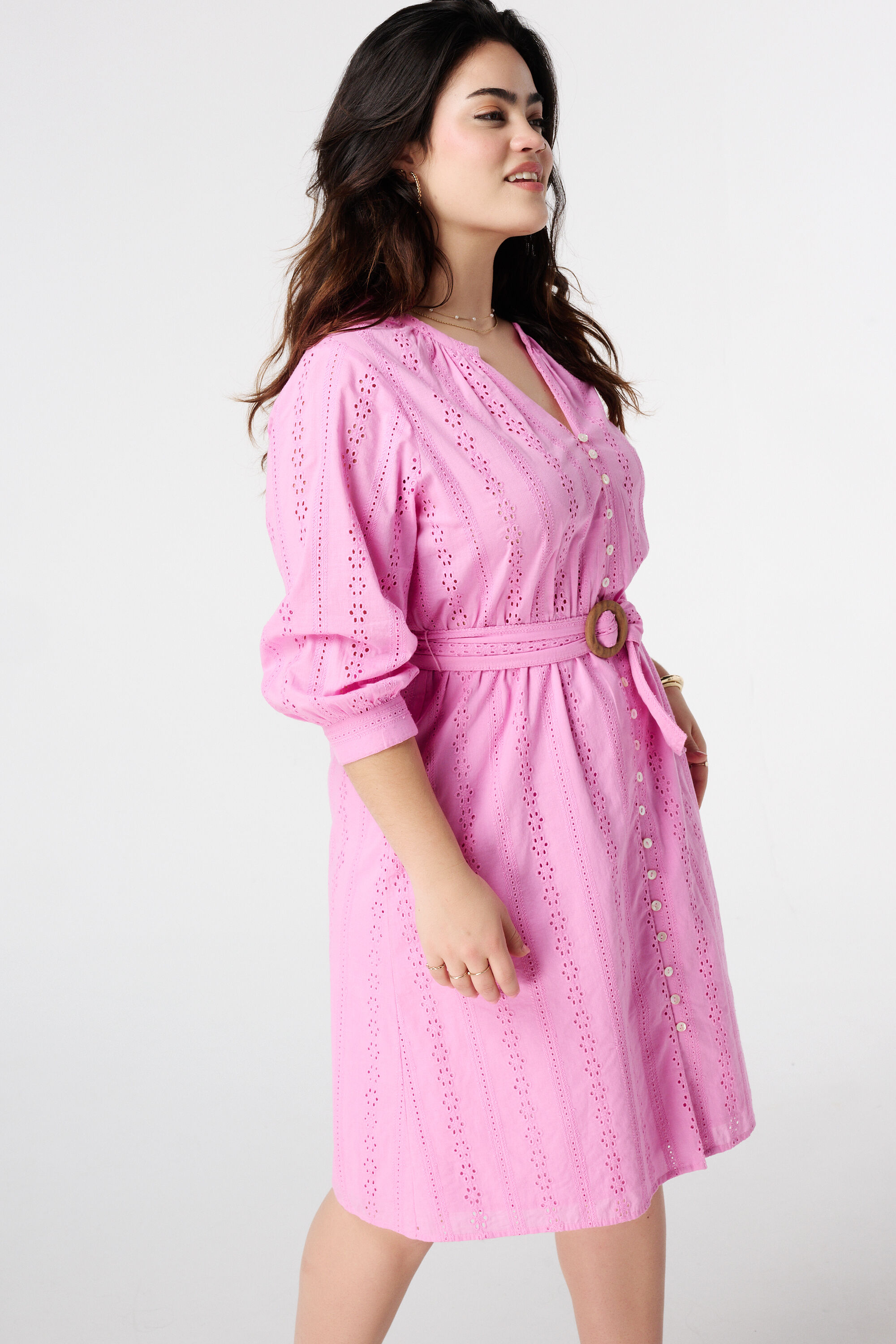 Jurk met broderie anglaise image number 5