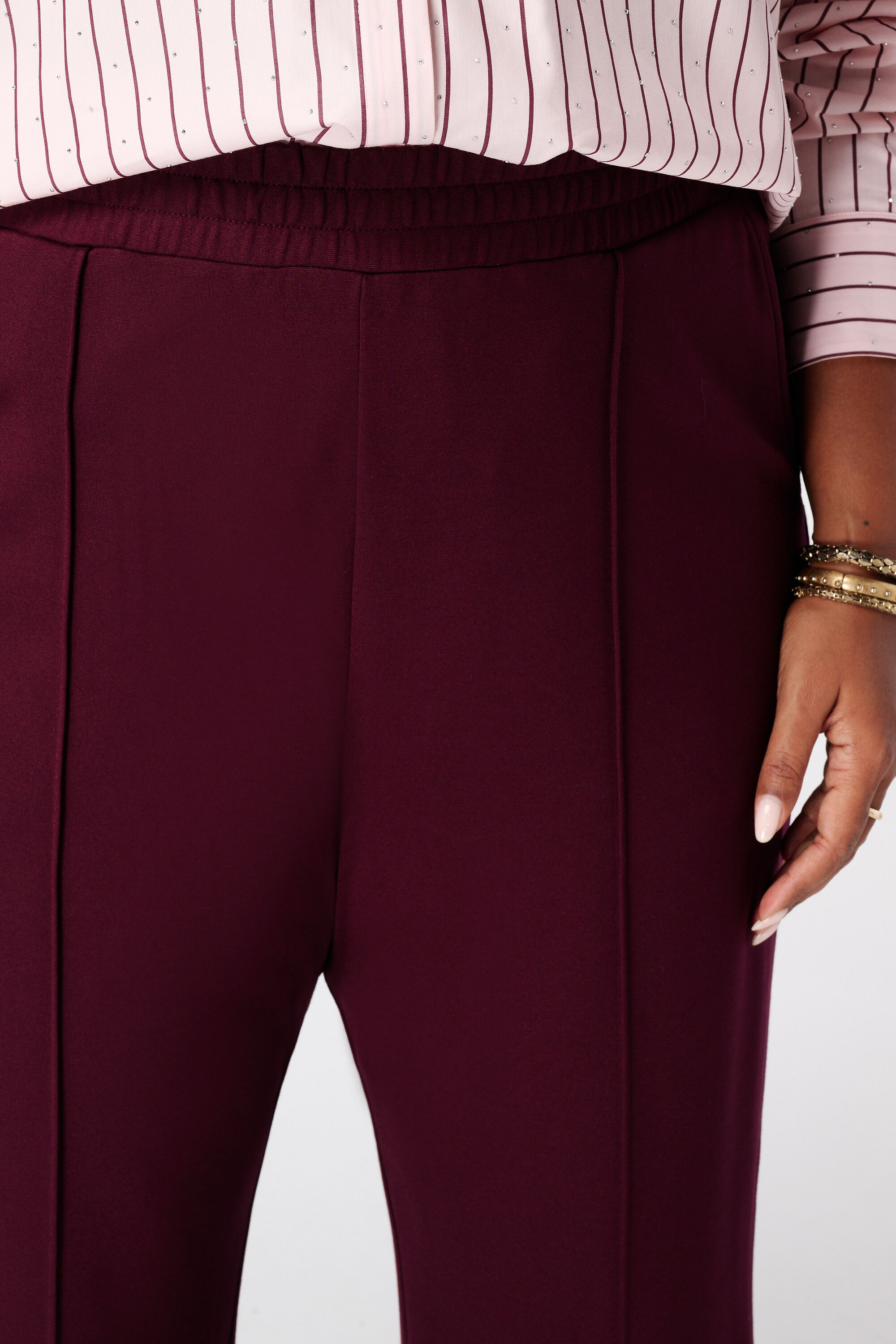 Wide leg pantalon met elastische taille image number 4