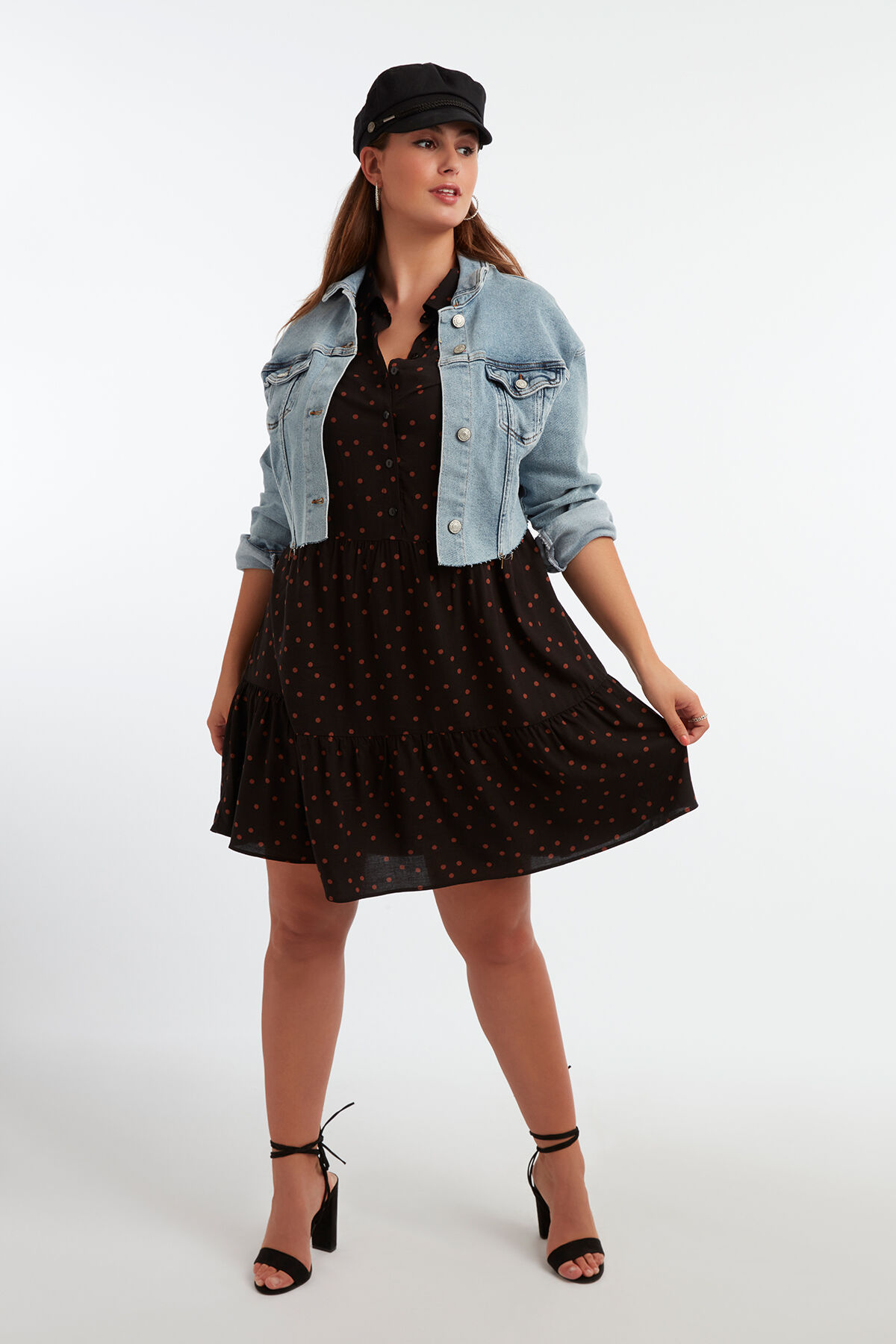 Cropped denim jasje image number 3