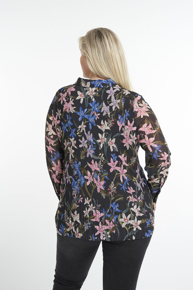 Blouse van plisse stof image number 3