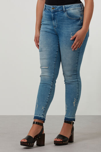 Slim leg jeans met scheuren