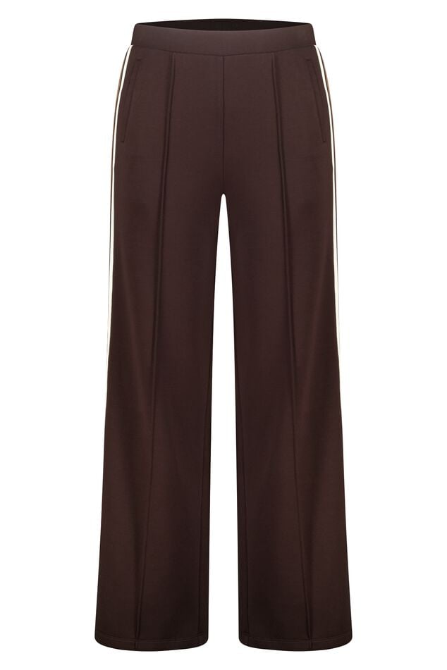 wide fit pantalon met bies aan de zijkant image number 1