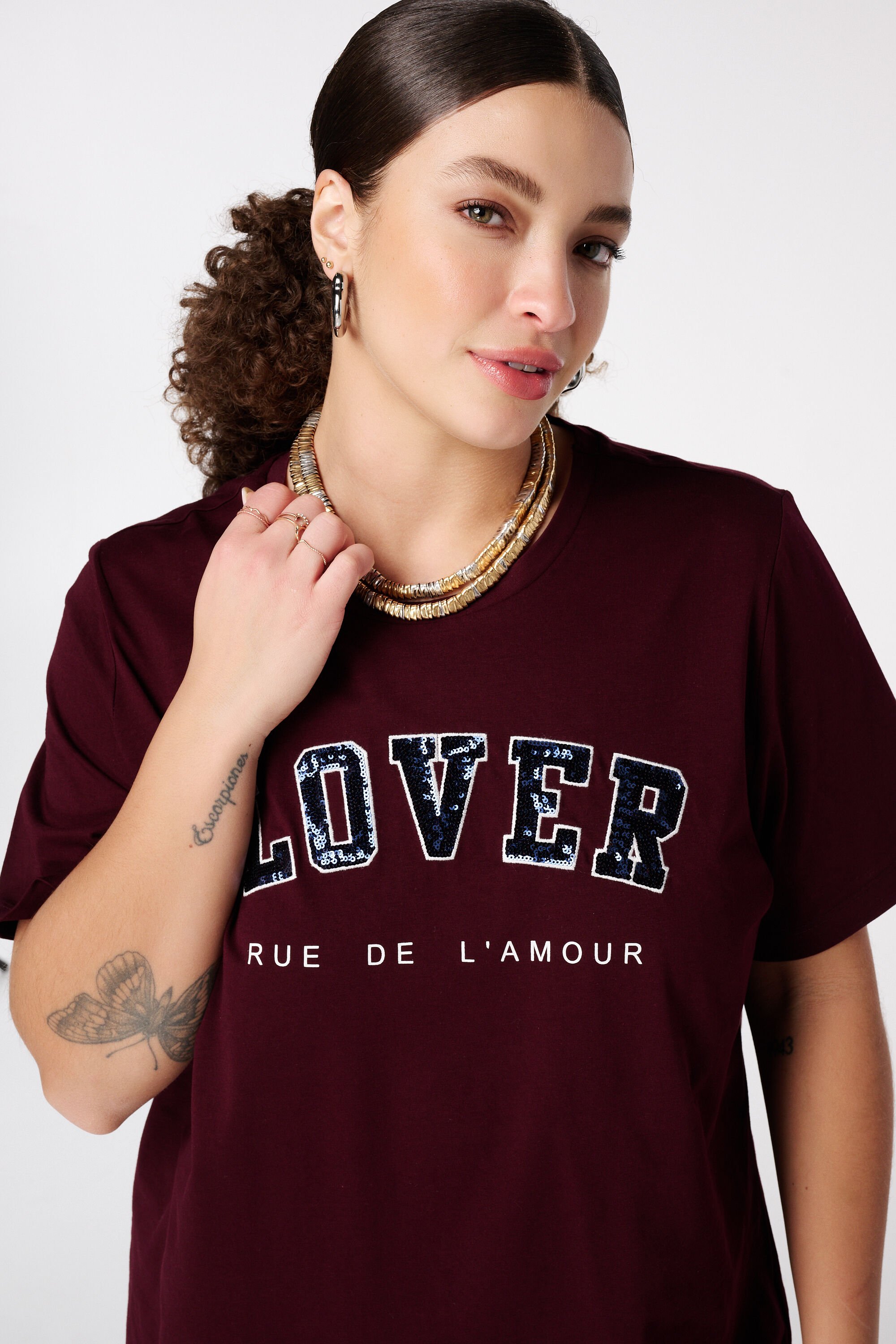 T-shirt met pailletten  image number 4