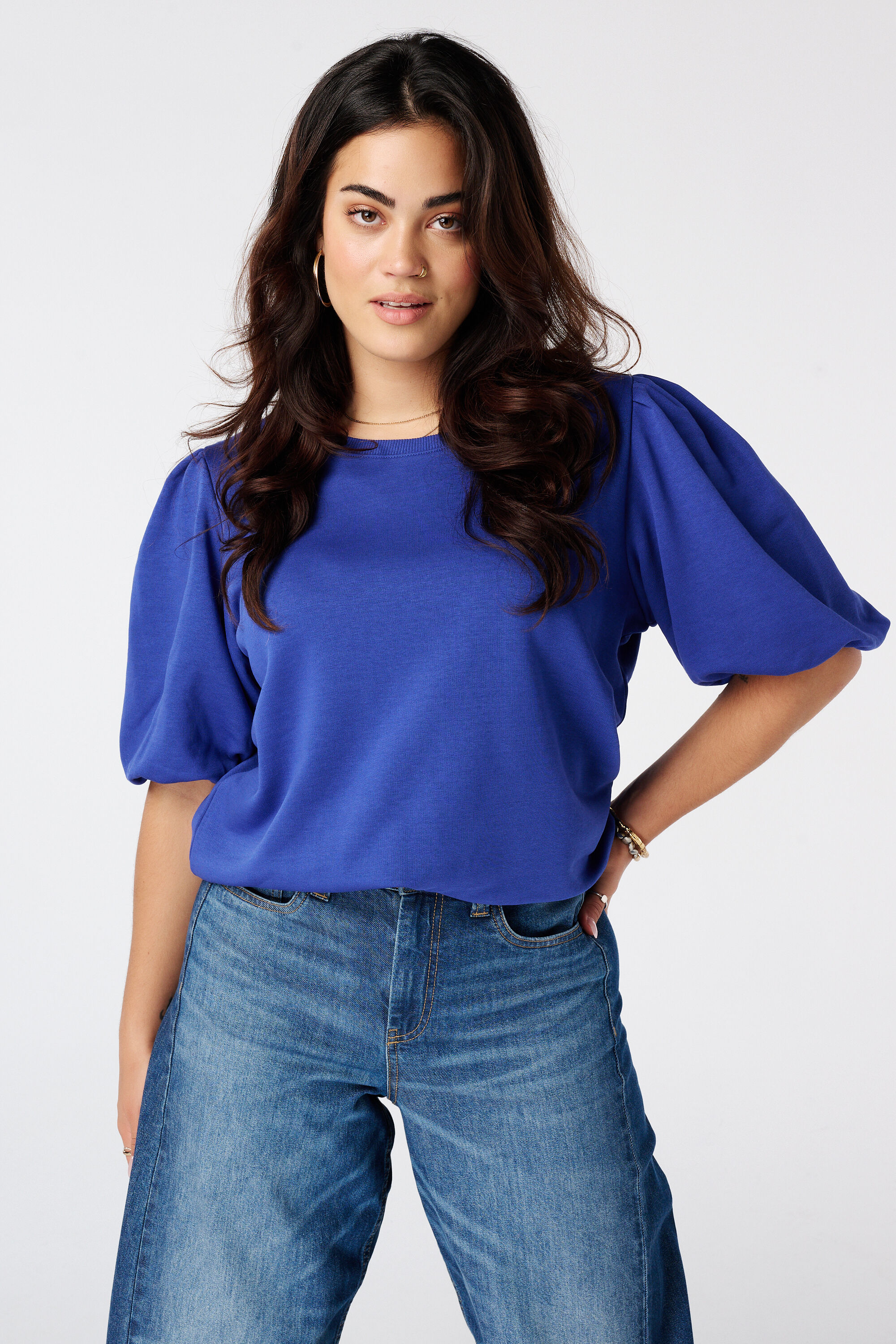 Sweater met korte pofmouwen