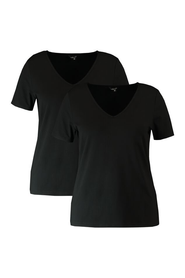 2-pack T-shirts met V-hals image number 1