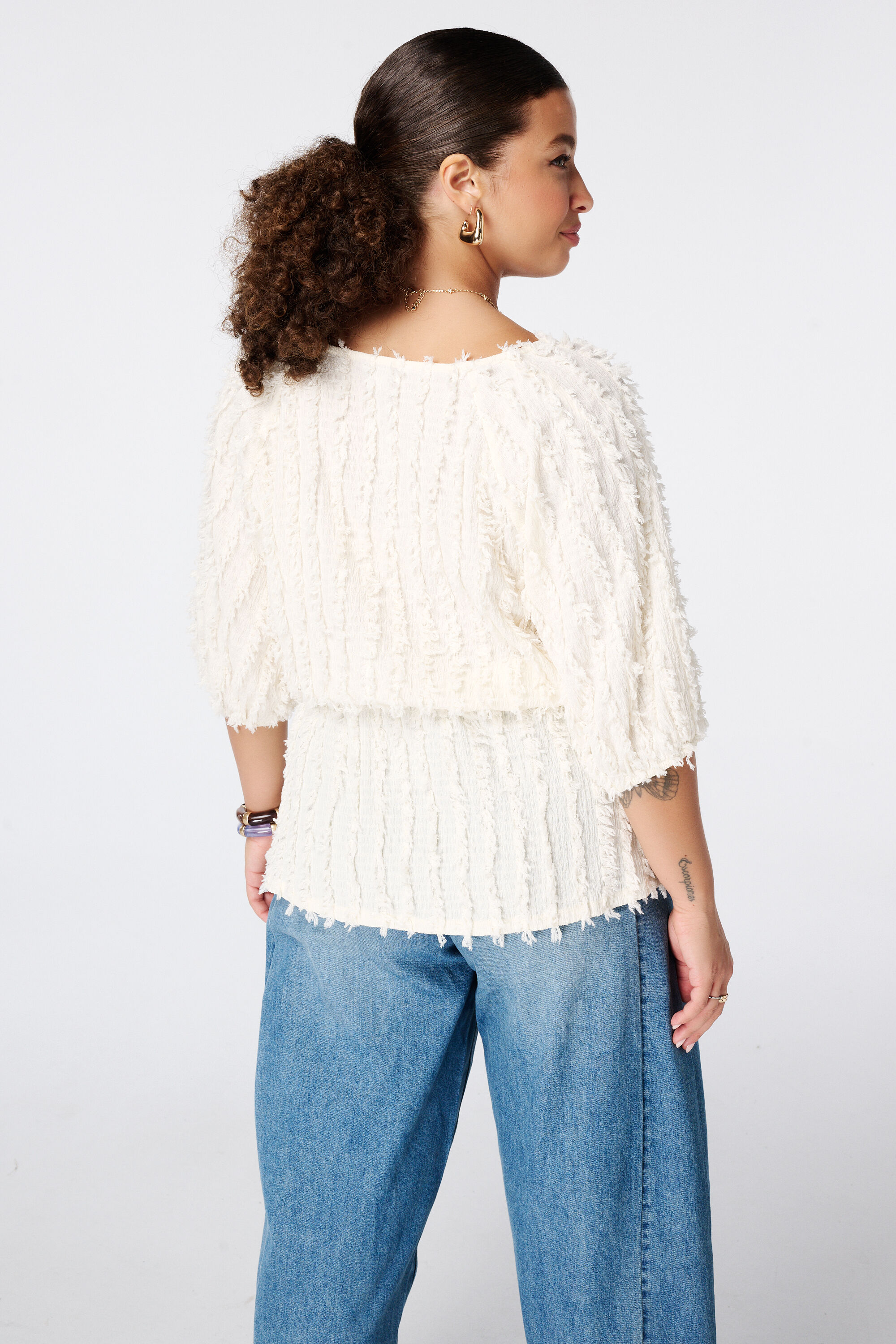 Harige top met drawstring image number 3