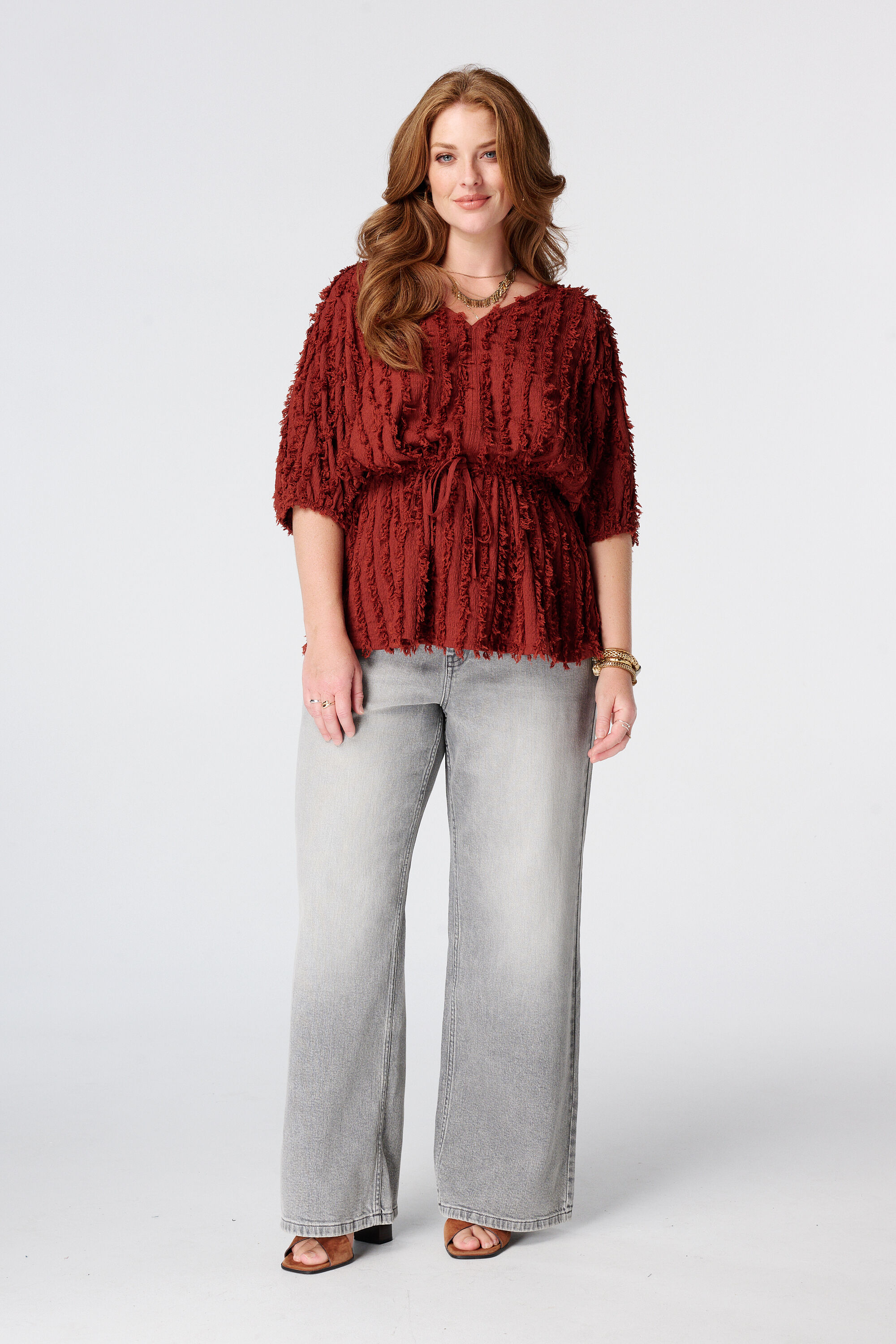 Harige top met drawstring image number 5