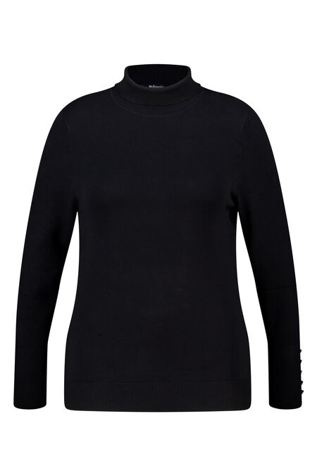 Trui met turtle neck en sierknopen