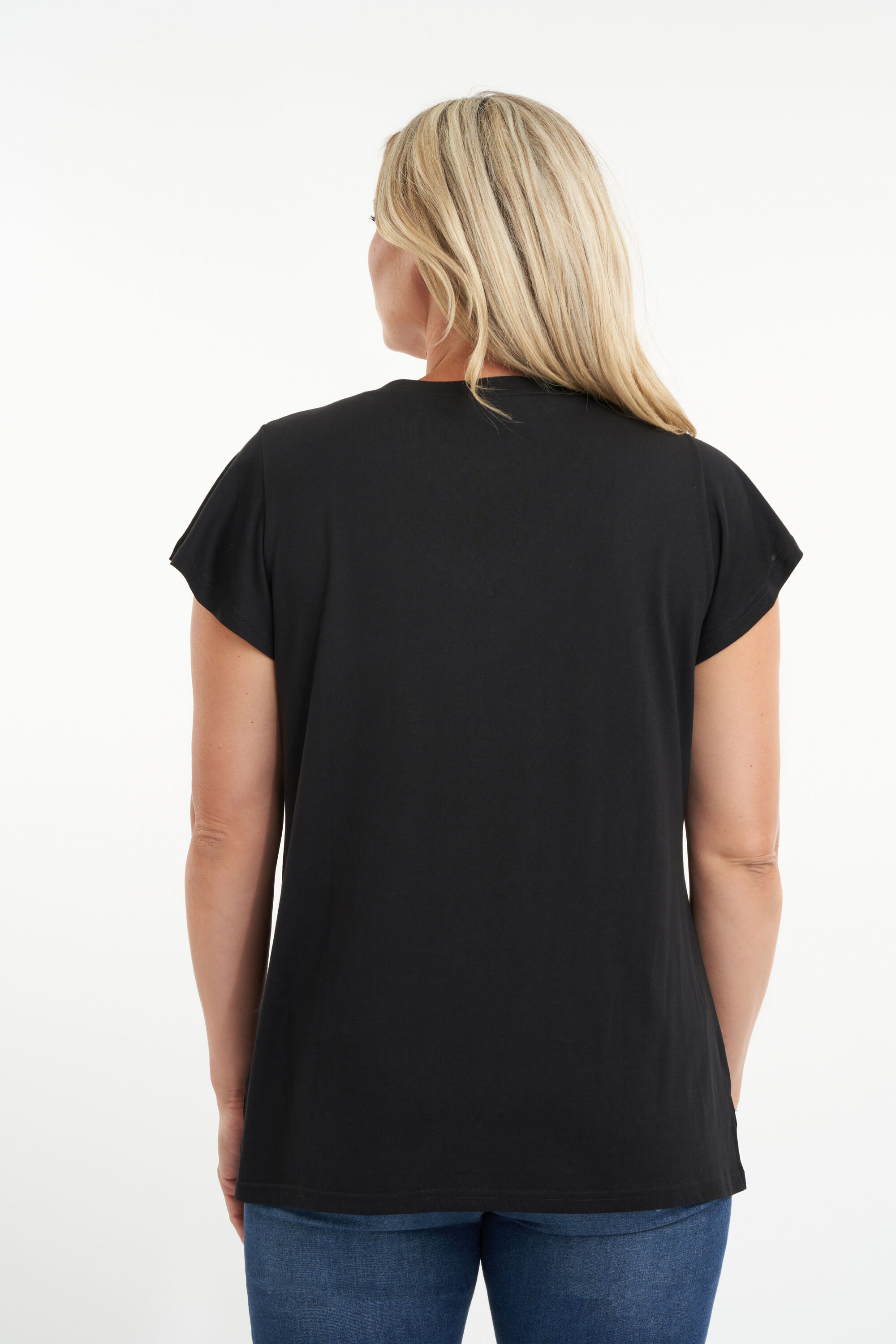 T-shirt met volantmouwen image number 3