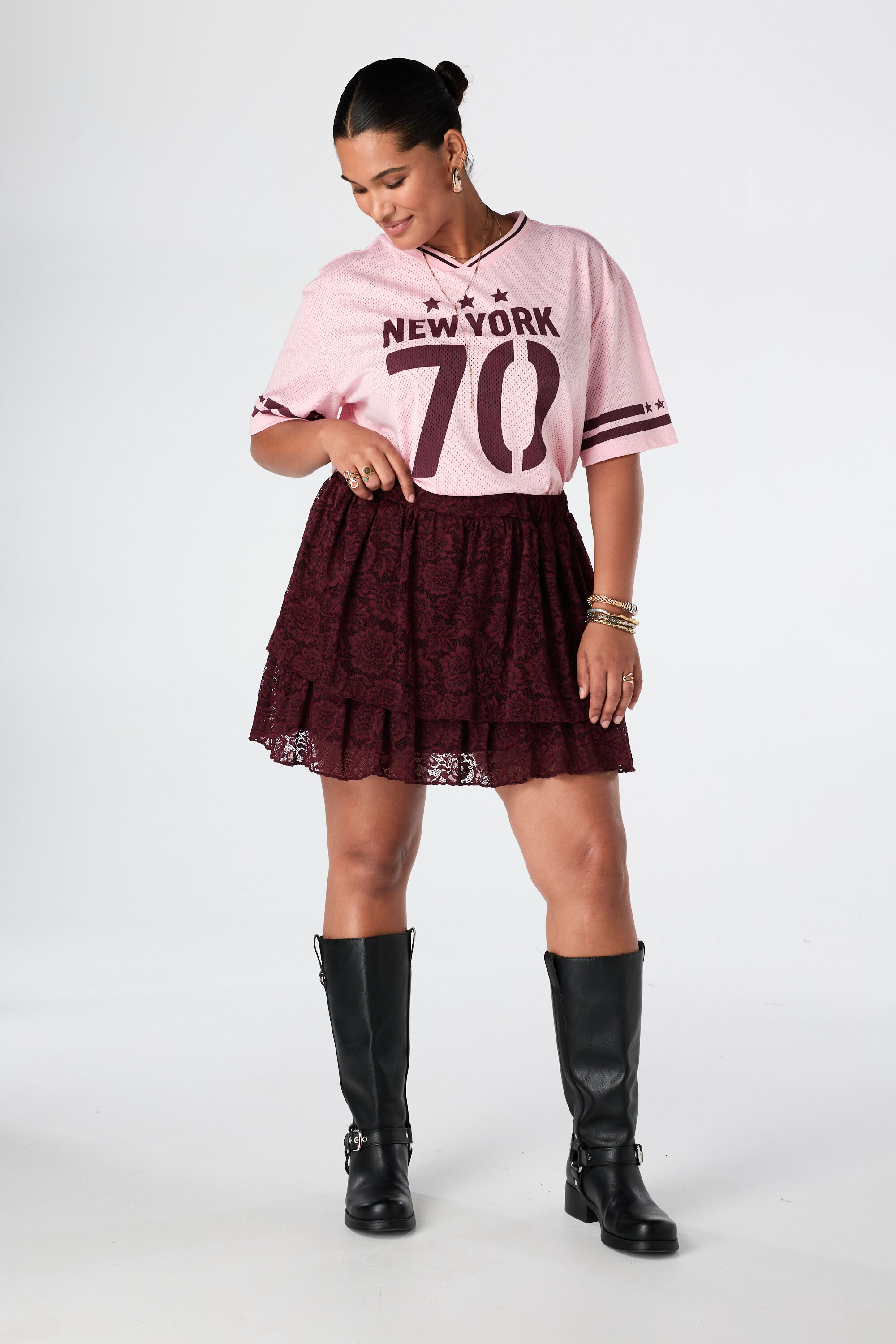 Oversized jersey met sportieve print image number 3