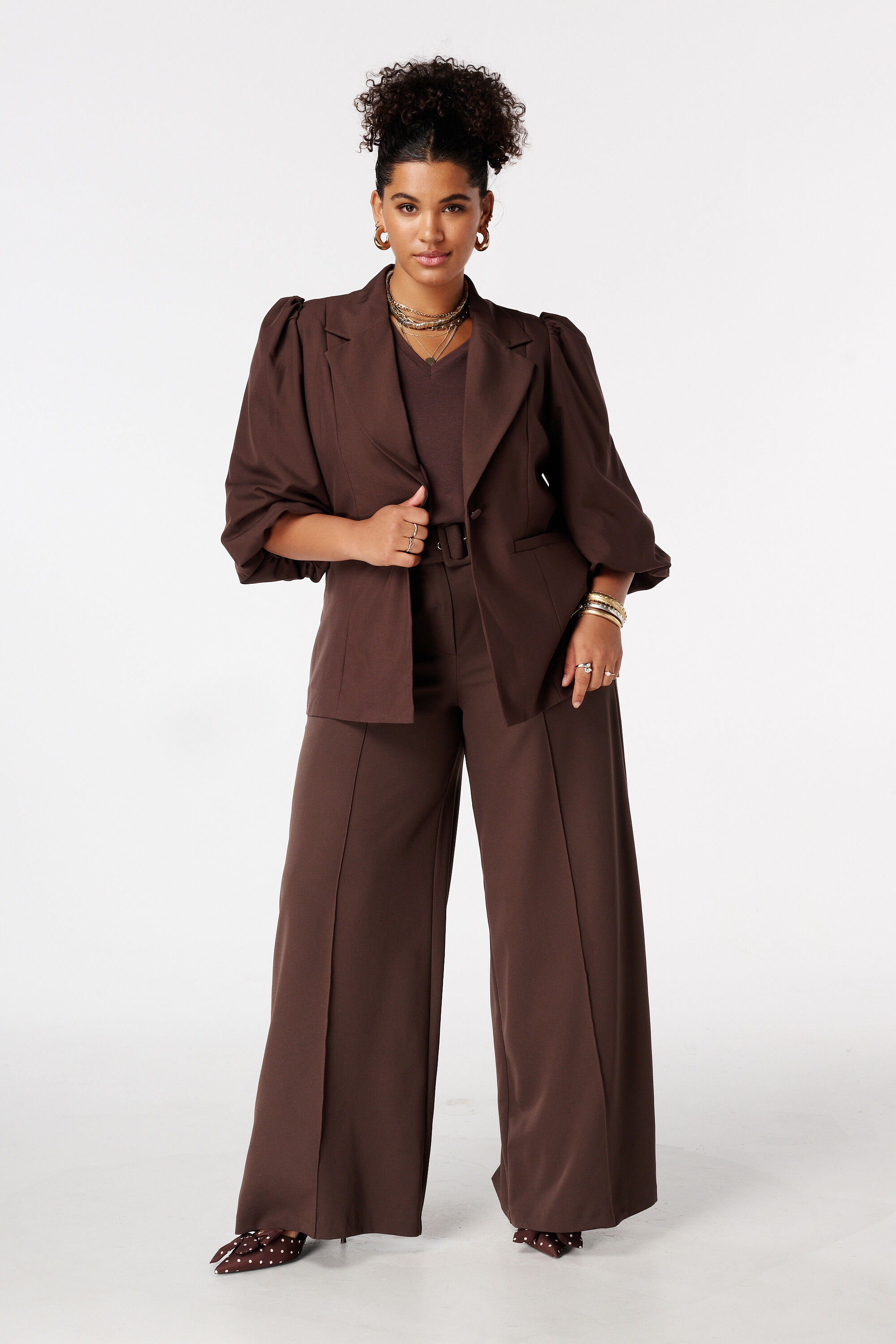 Blazer met korte pofmouw image number 5