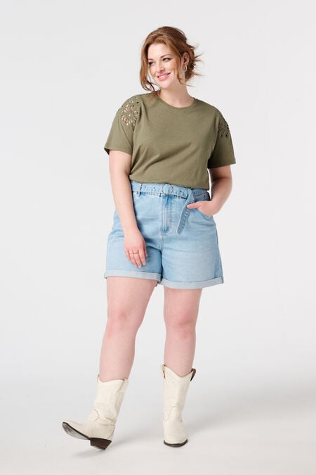 Denim shorts met ceintuur Denim shorts met ceintuur