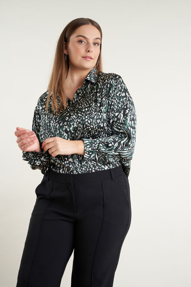 Satijnen blouse met print image number 0