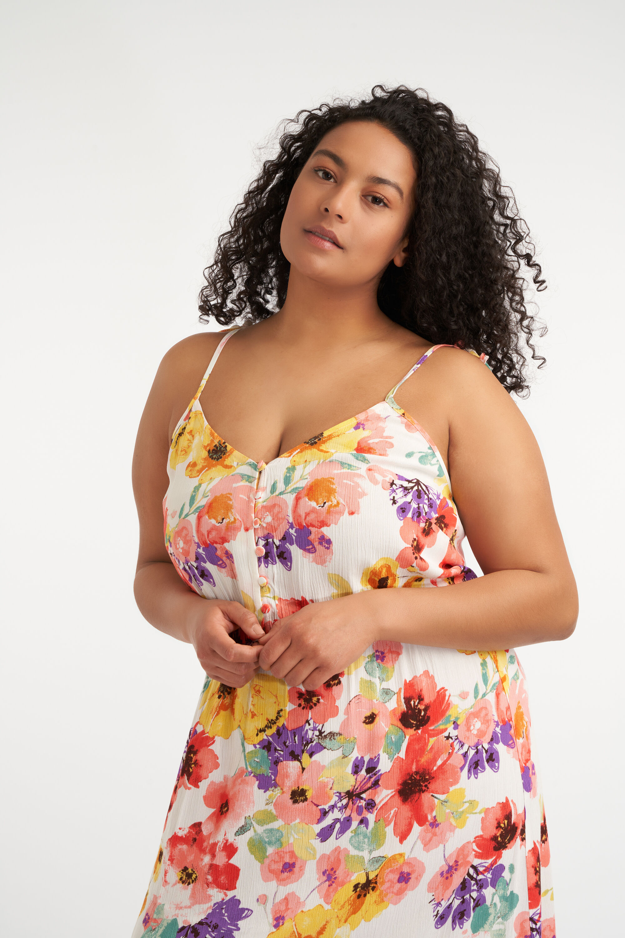 Midi jurk met bloemenprint image number 4