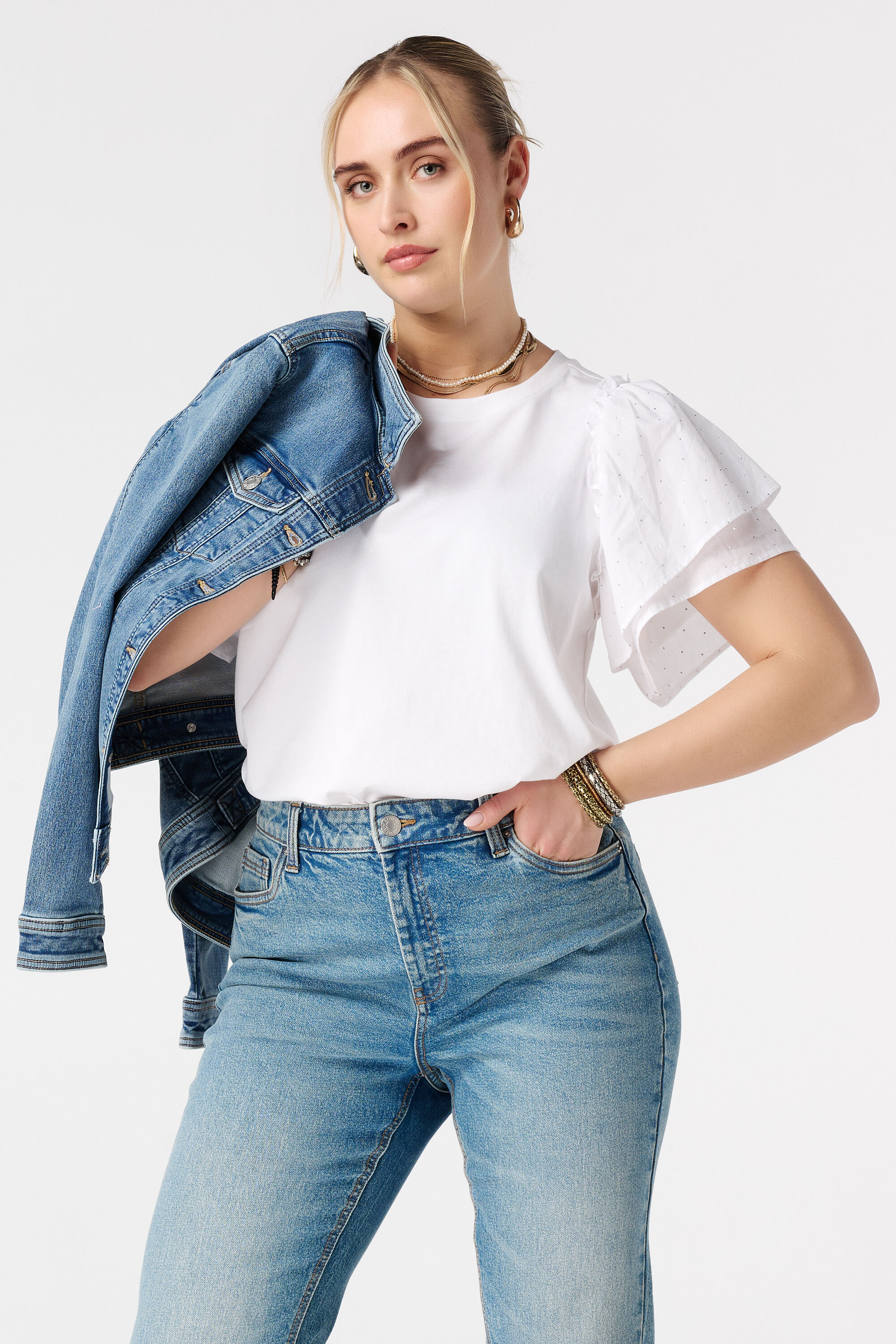 Top met vlindermouwen