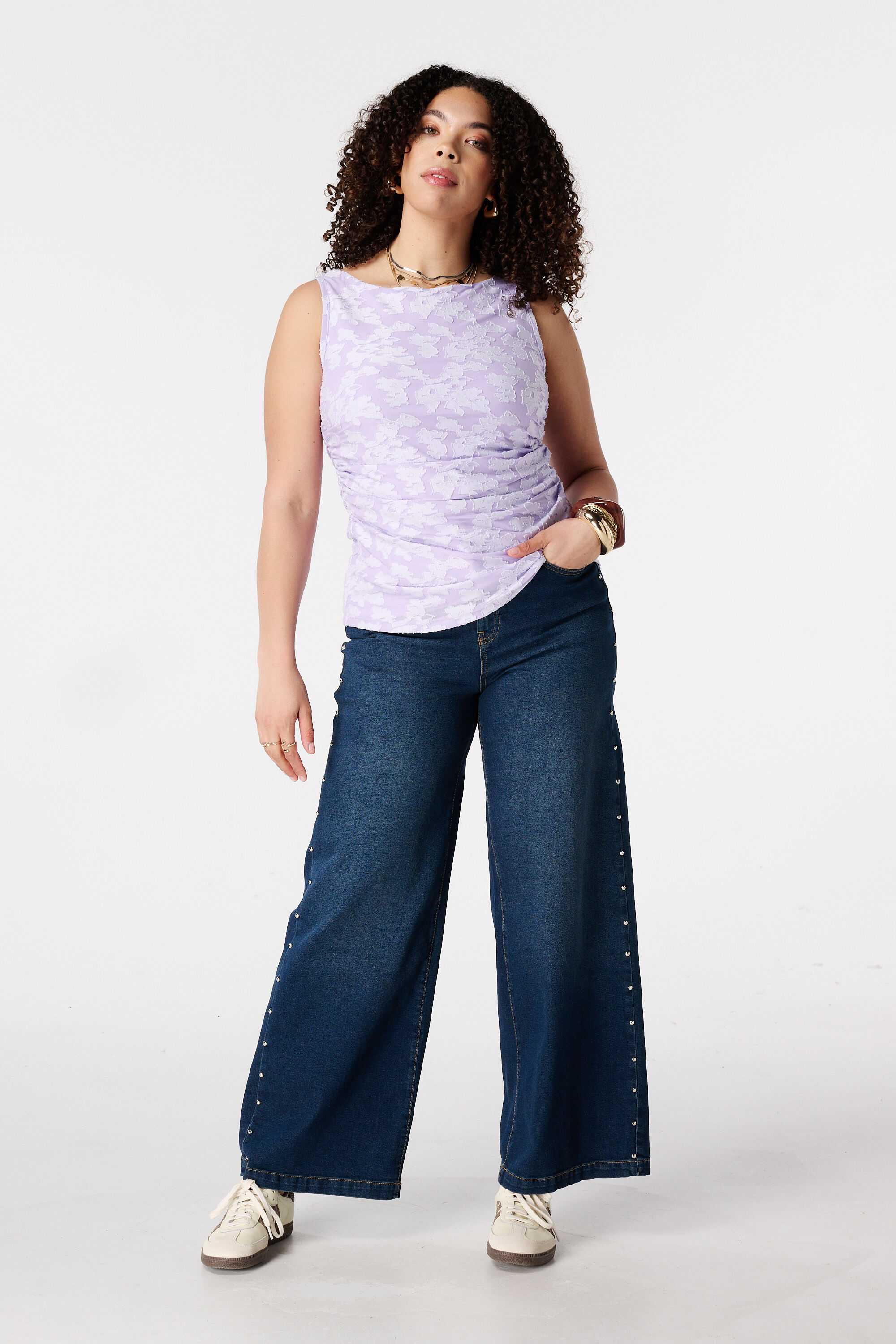 Mesh top met bloemen print image number 5