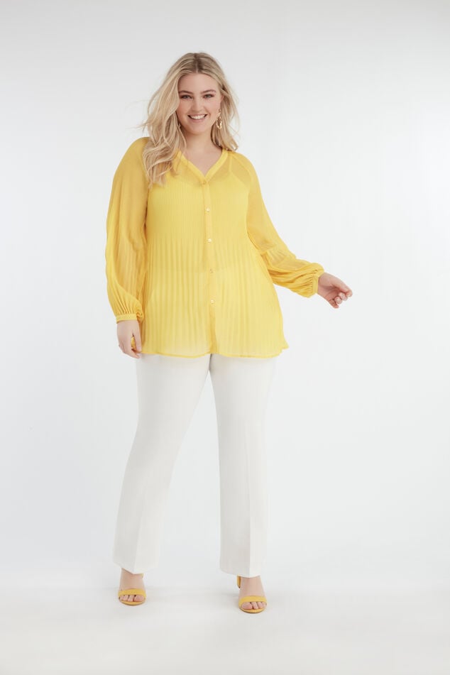 Gele Plissé blouse image number 4