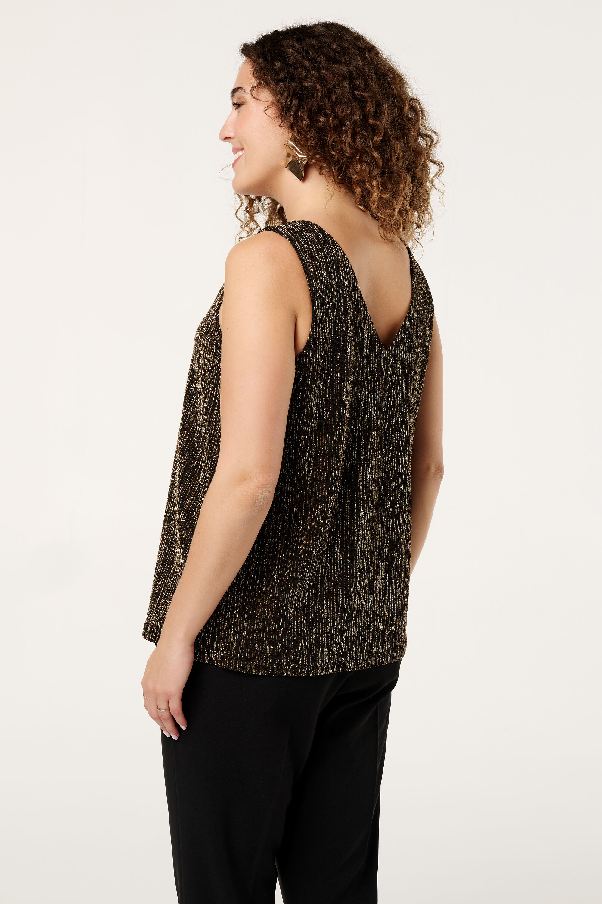 Mouwloze top met glitters image number 3