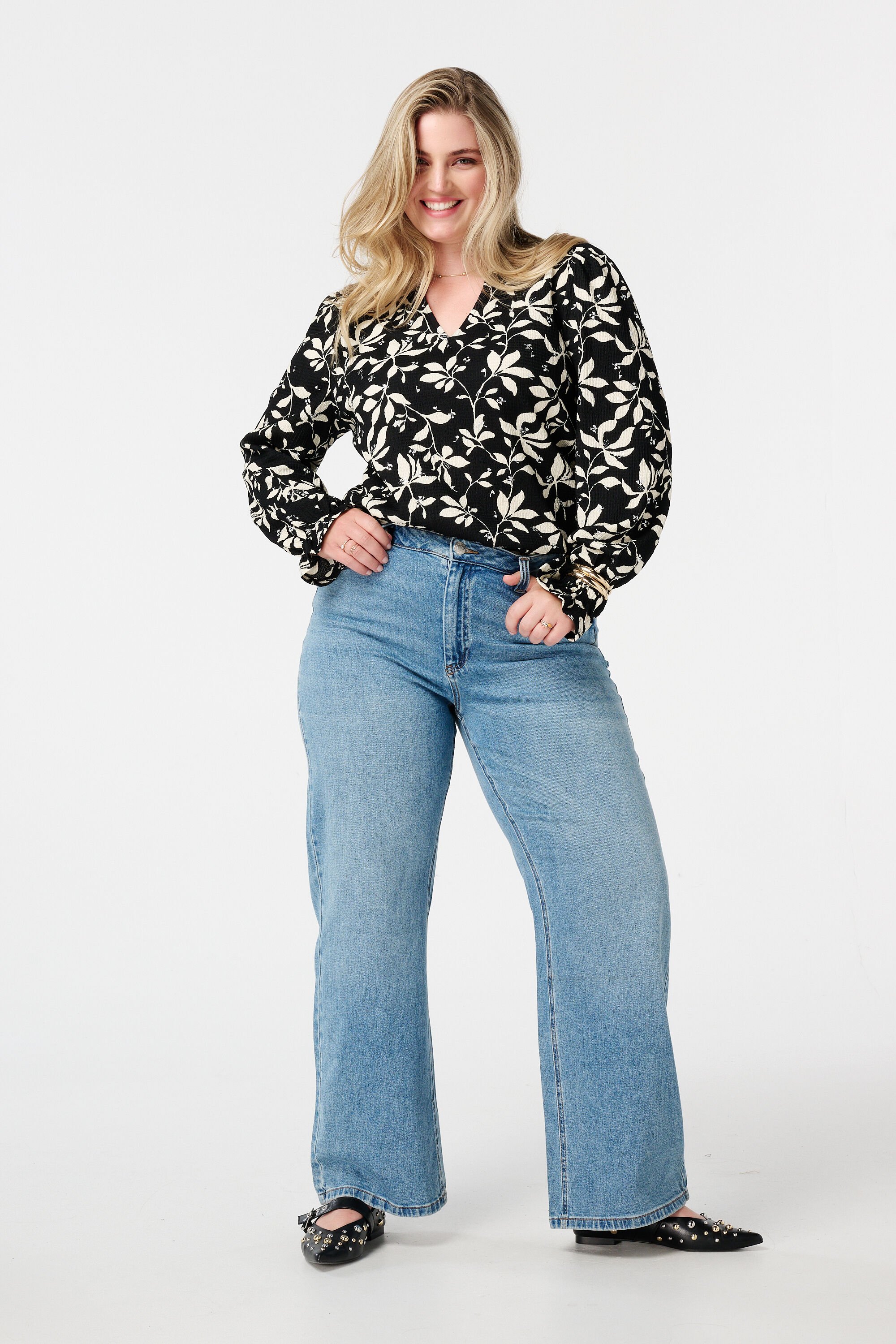 Top met print en stuctuur image number 5