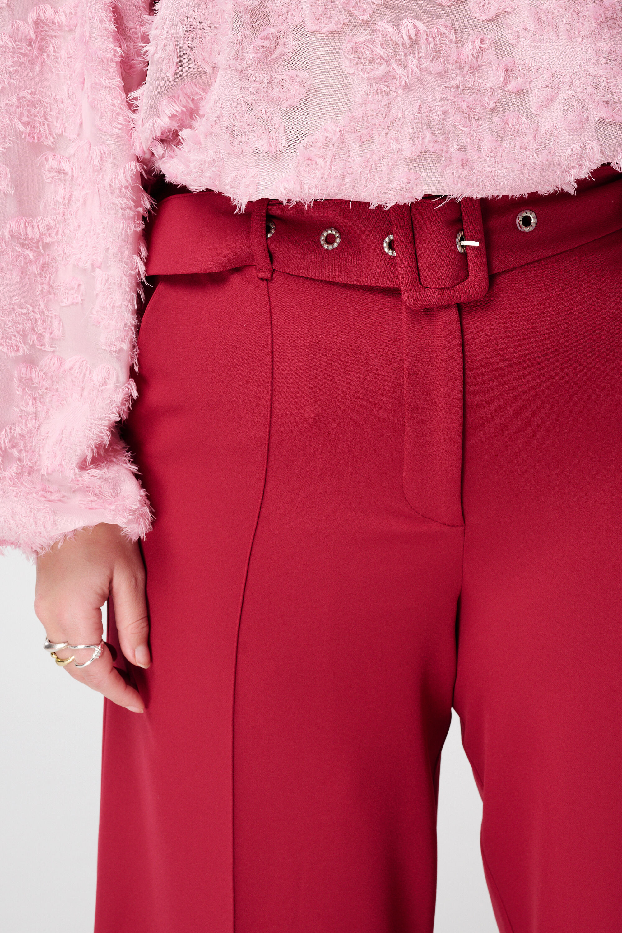 Wide leg broek met ceintuur image number 4