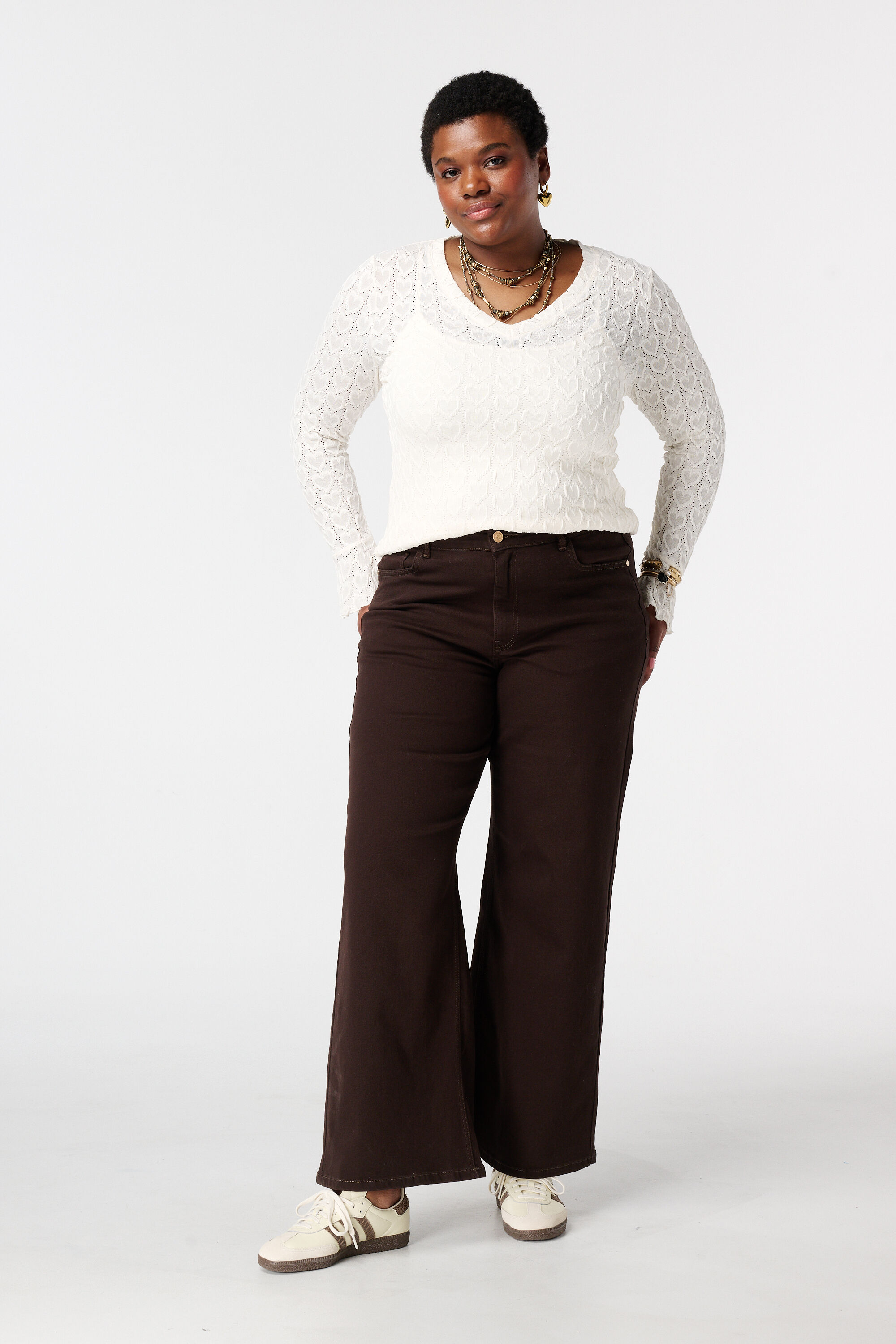 Wide leg jeans met hoge taille