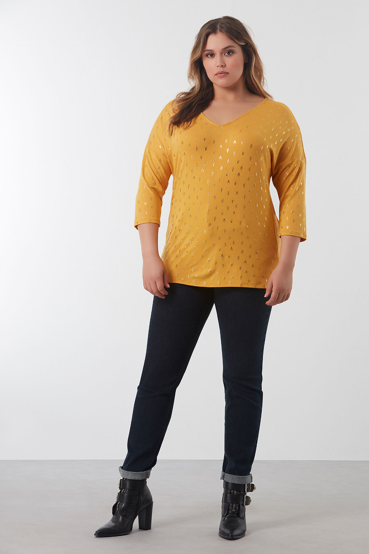 Dunne sweater met driekwart mouw