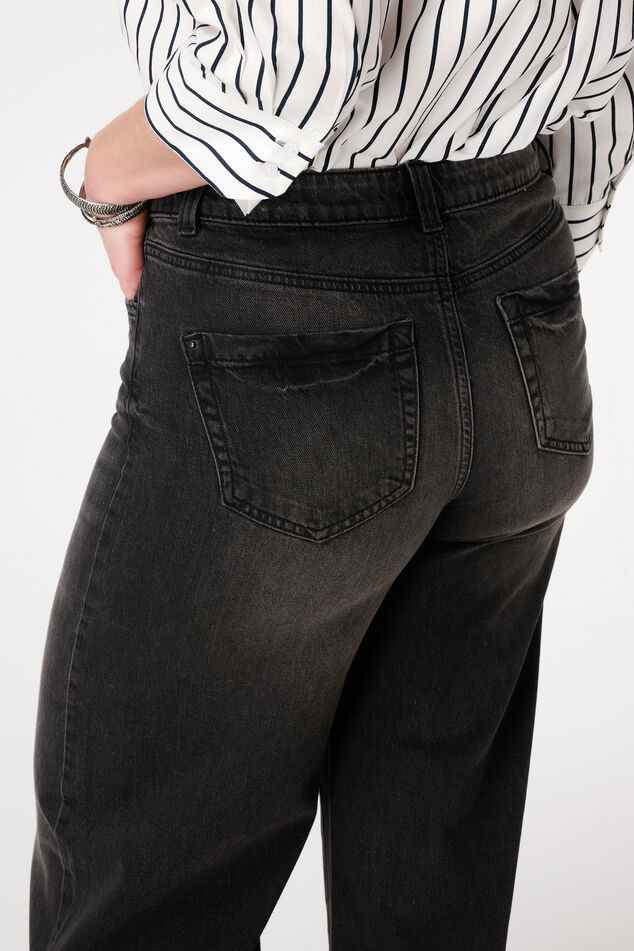 Wide leg jeans met hoge taille image number 4