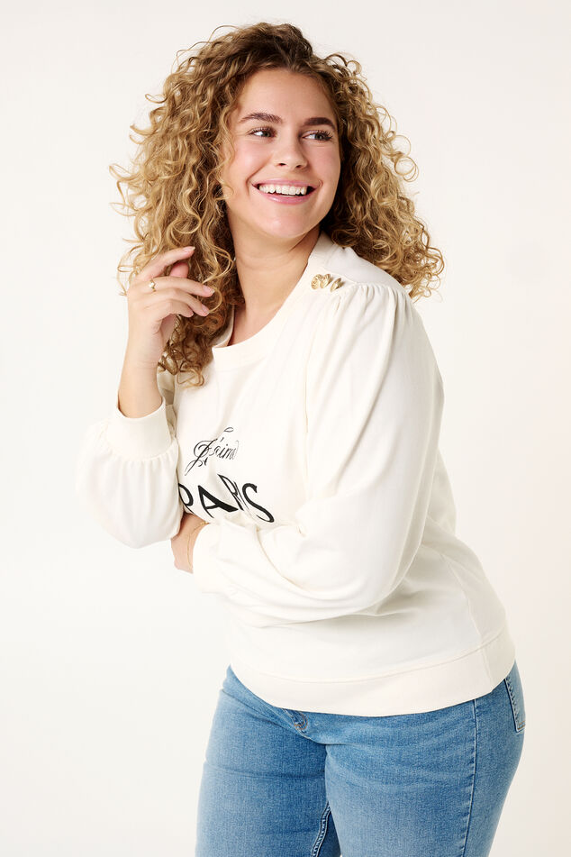 Sweater "Paris" met knopen op de schouder image number 6