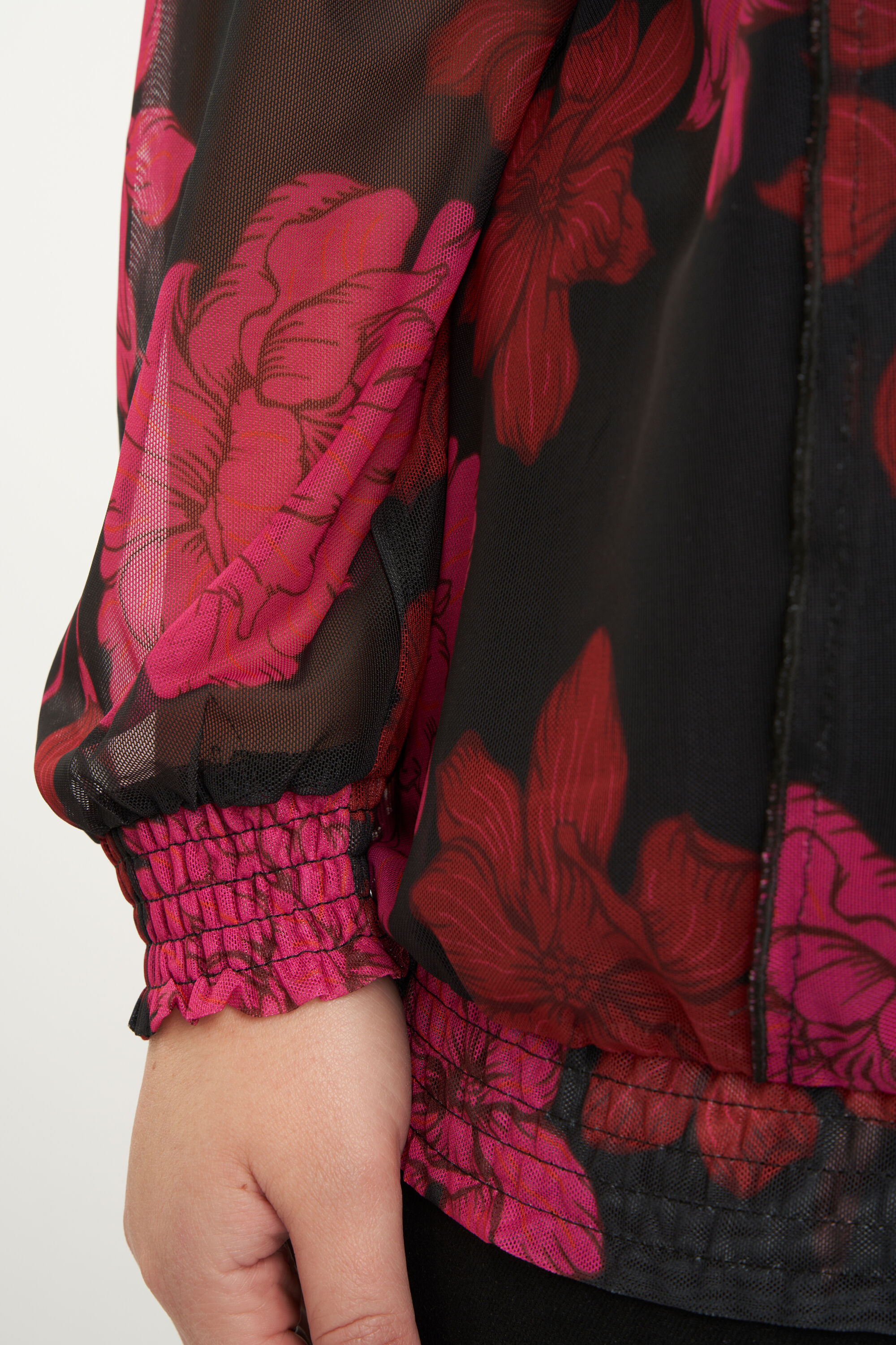 Mesh top met bloemenprint image number 4